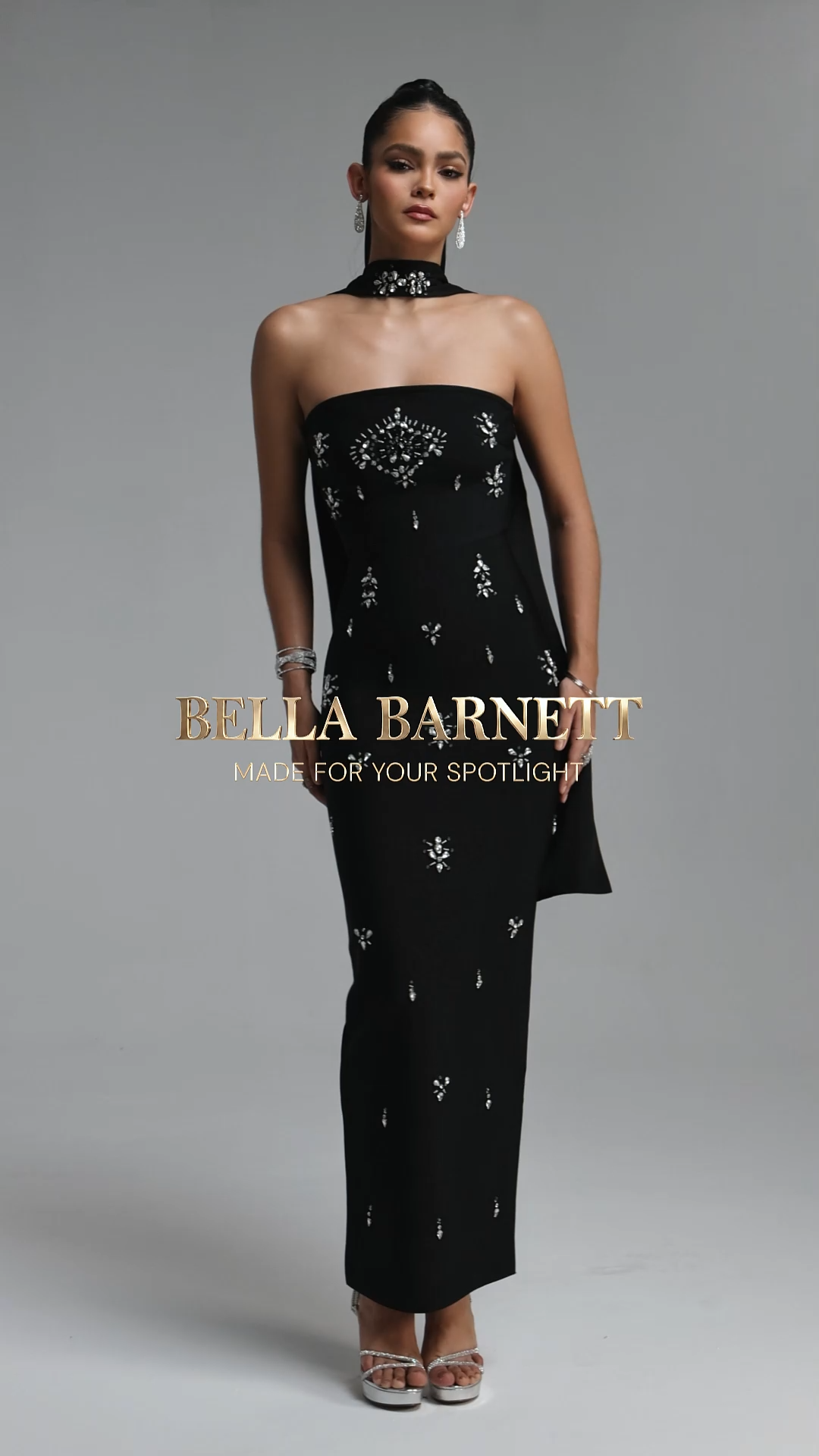 Eurien Glamorous Contour Strapless Floral Bandage Maxi Dress