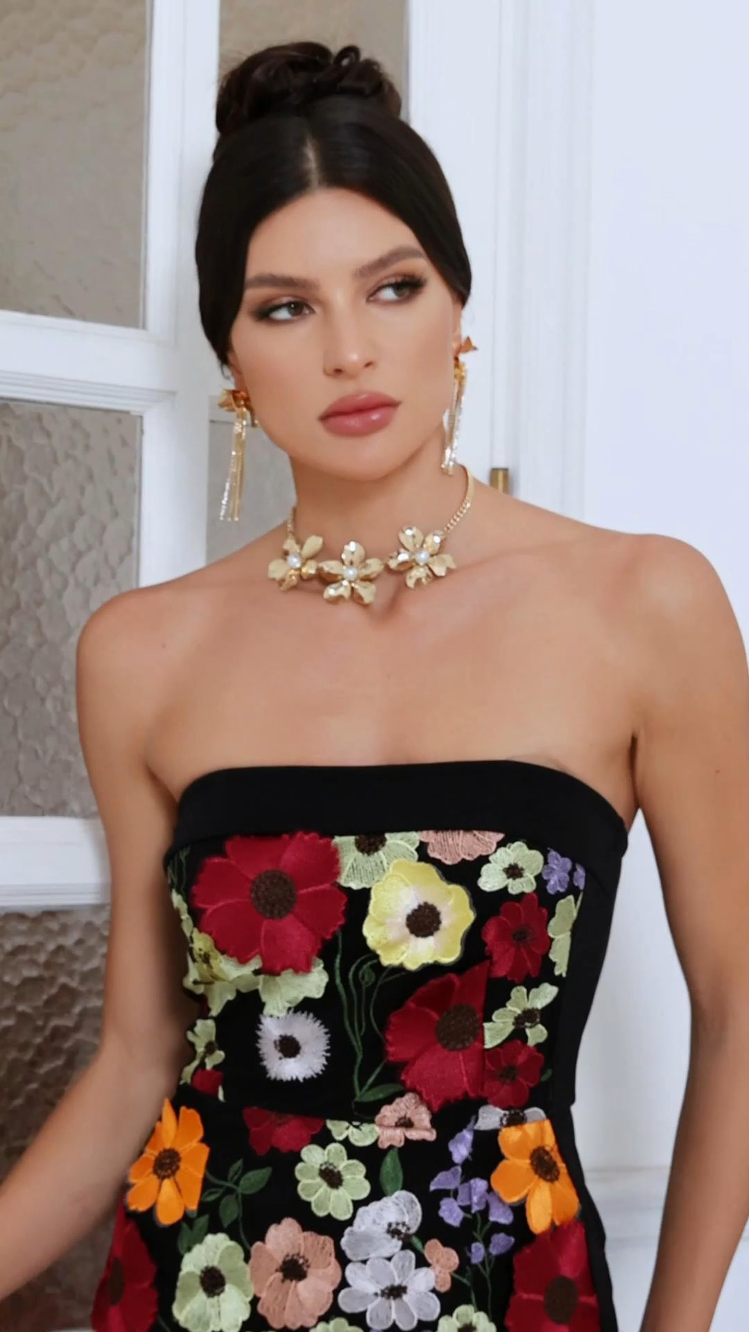 Salo Floral Embroidered Dress