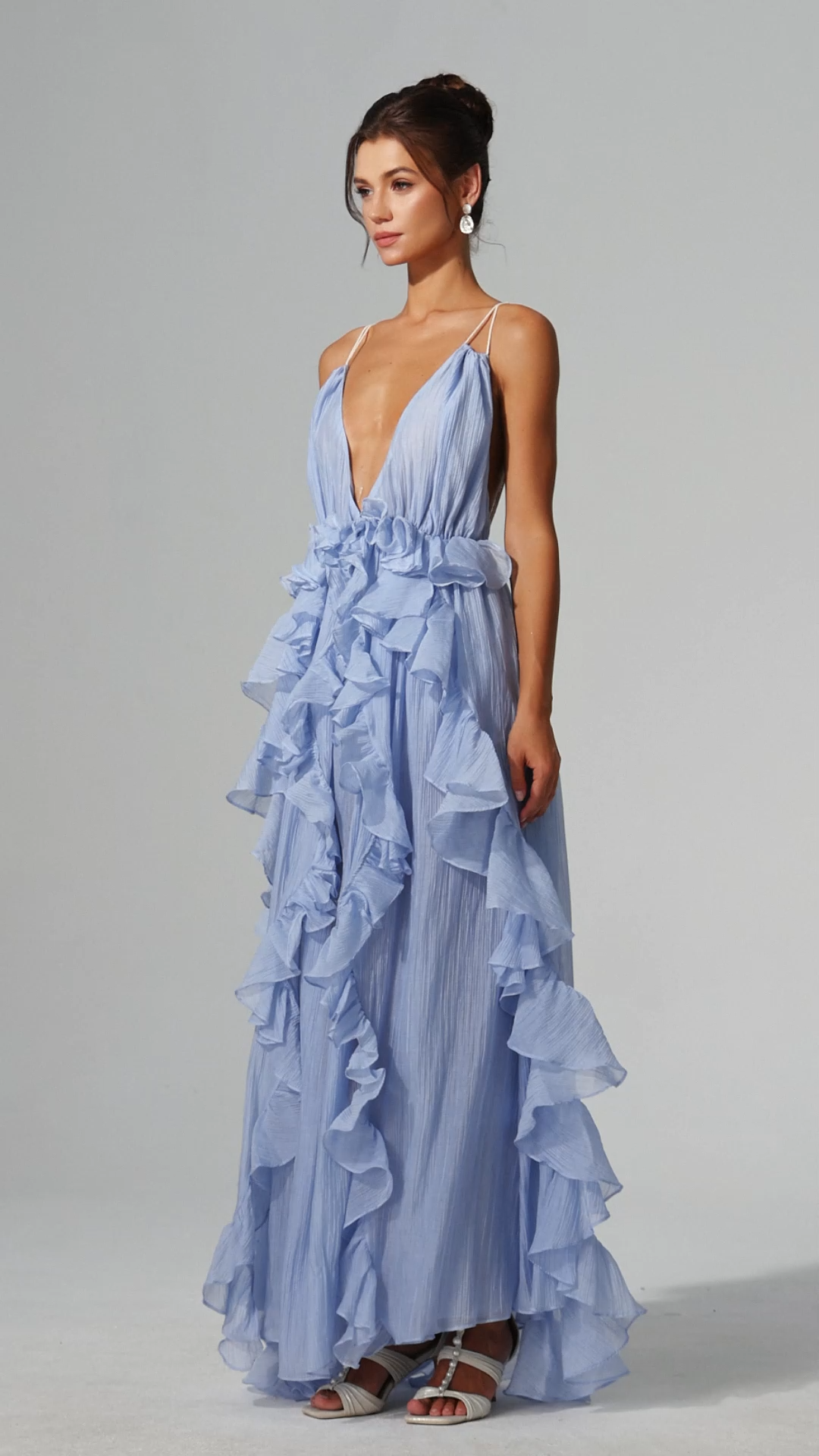 Quincy Sleeveless Backless Folds Maxi Dress