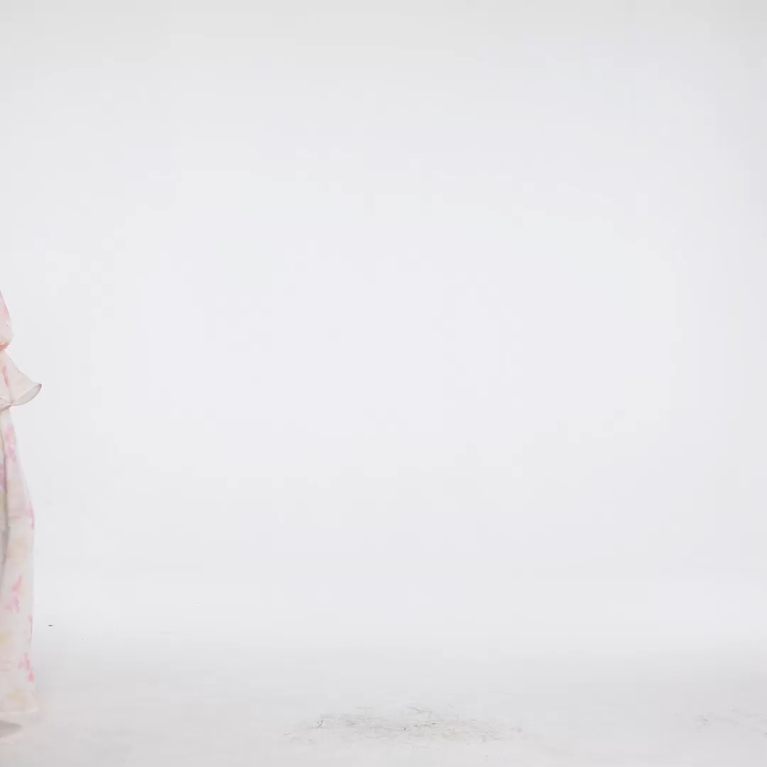 Miyasa Resort Flowy Off Shoulder Long Sleeve Ruffle Abstract Print Maxi Dress