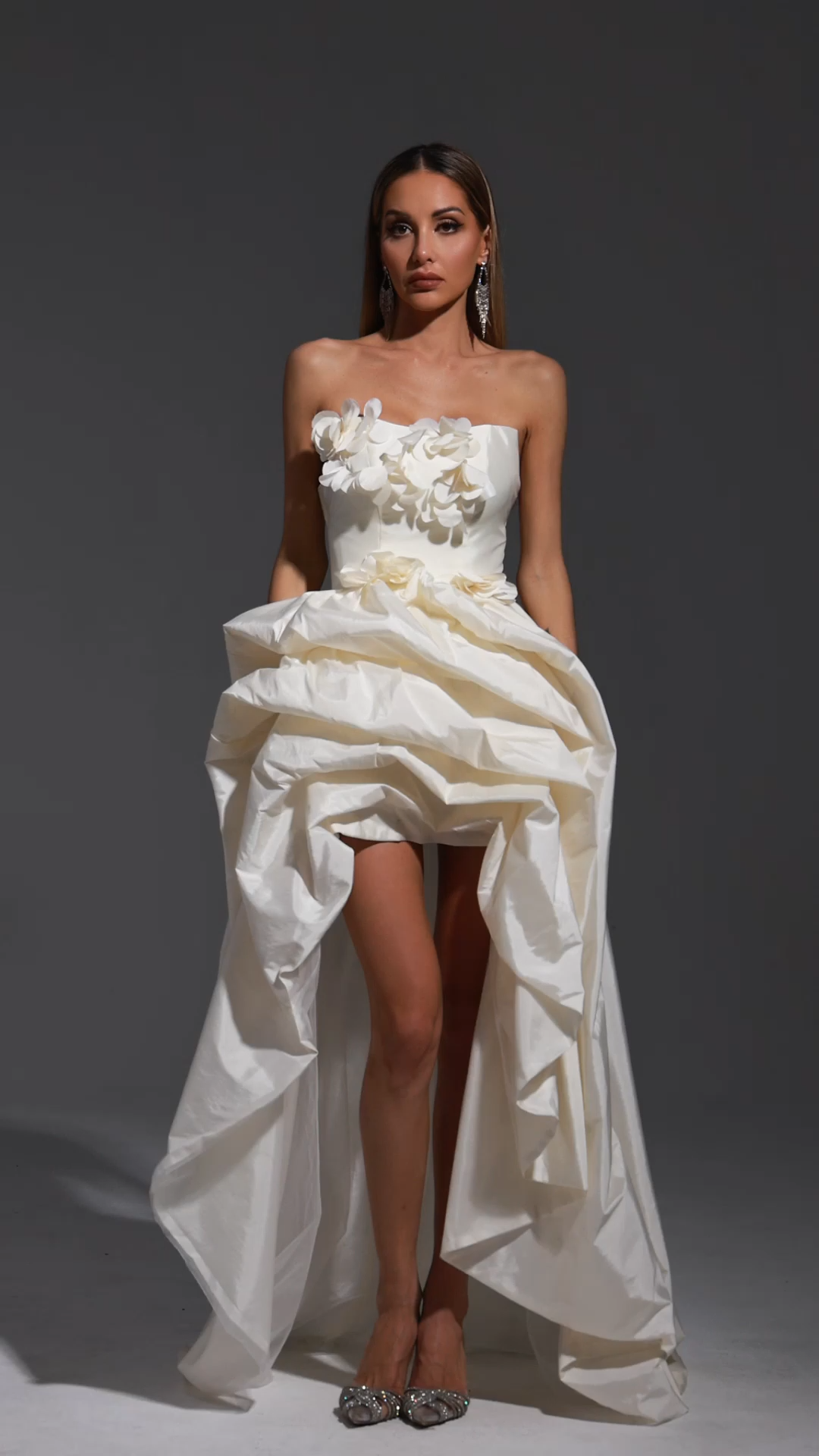 Tabitha Sleeveless Flowers Trailing Maxi Dress