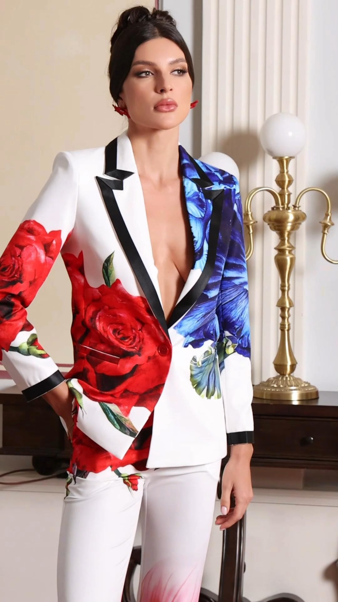 Guga Floral Printed Blazer Set - Floral