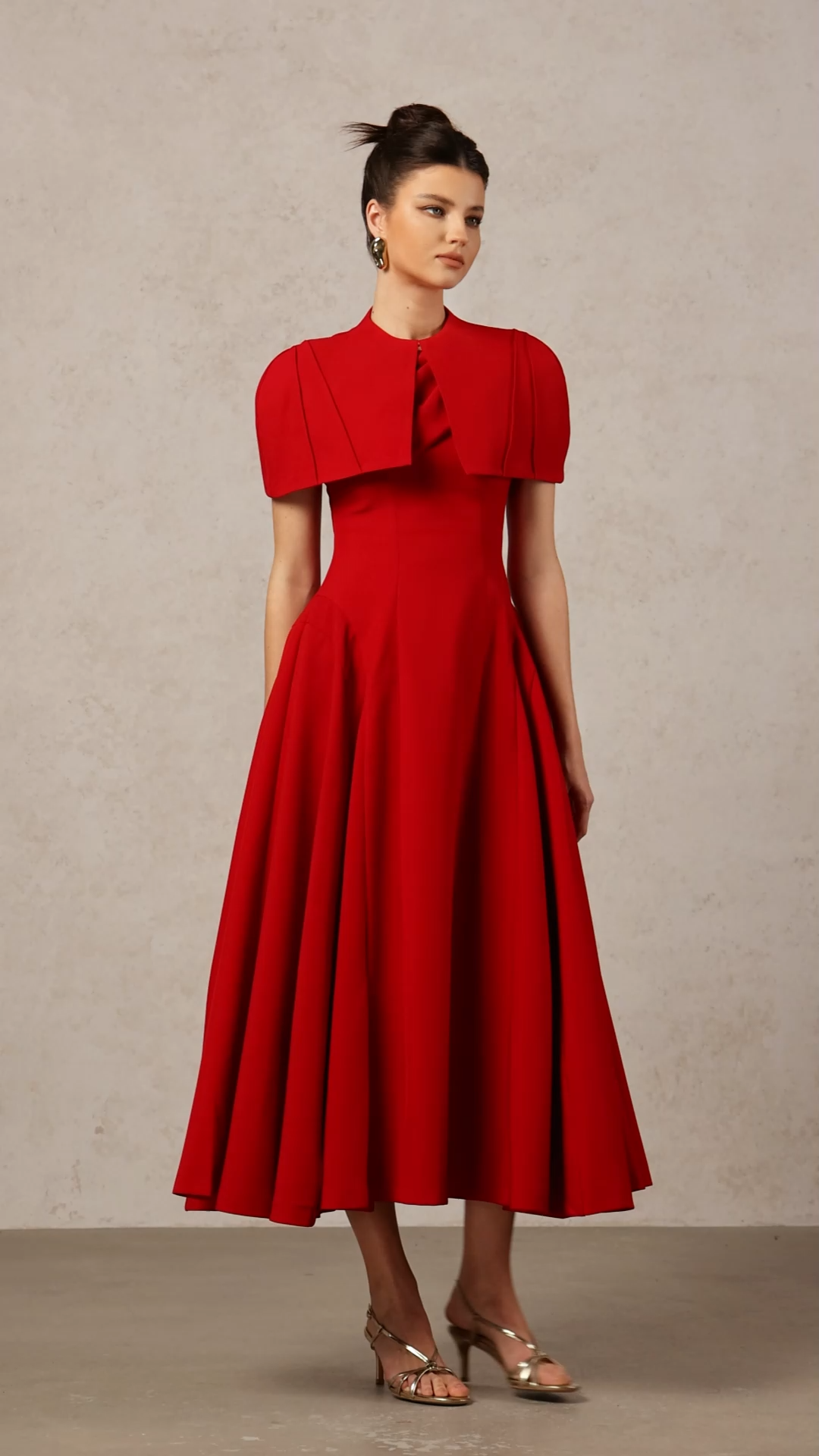 Lennon Classic Tailored Sleeveless Woven Maxi Dress And Cape Two-Piece Set