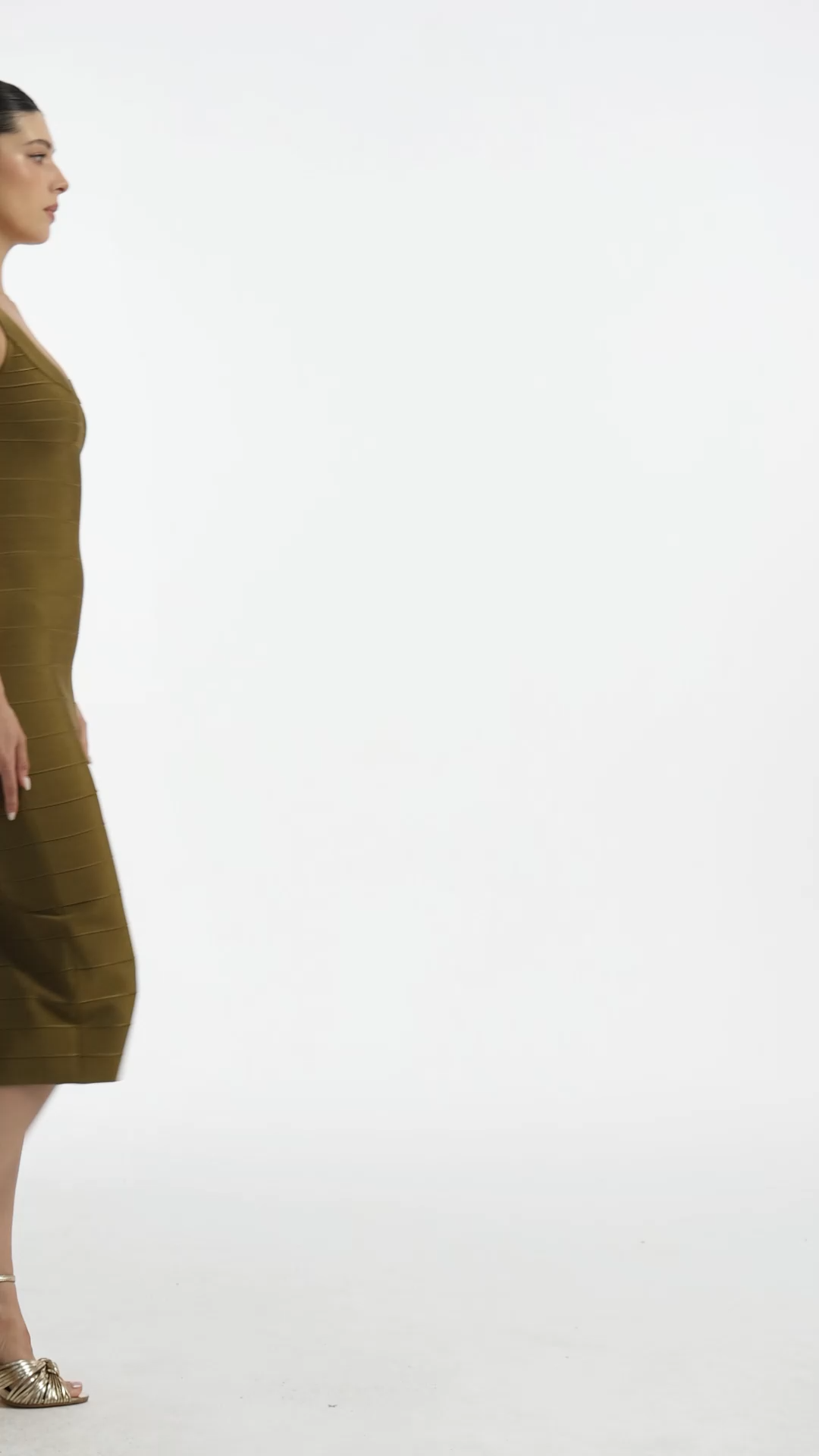 Geri Classic Contour Sleeveless Bandage Midi Dress