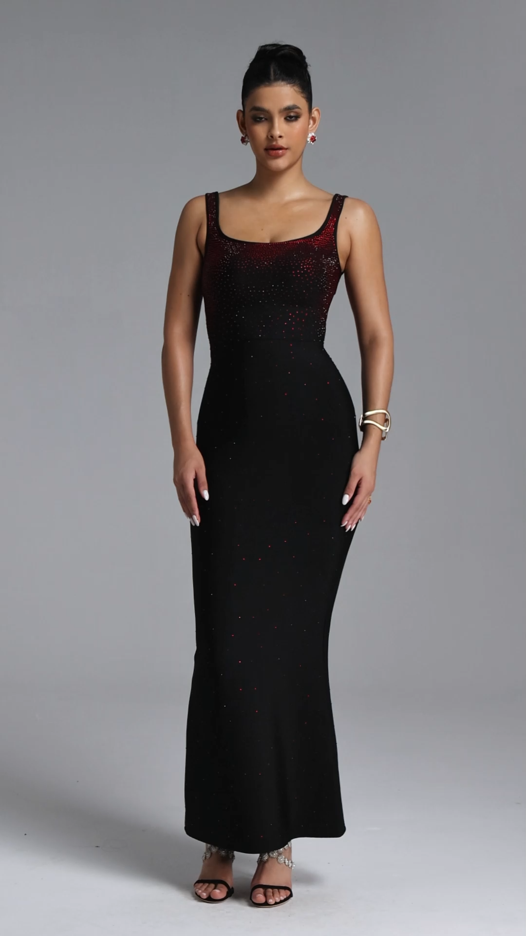 Elisabeth Chic Contour Crystal Bandage Maxi Dress
