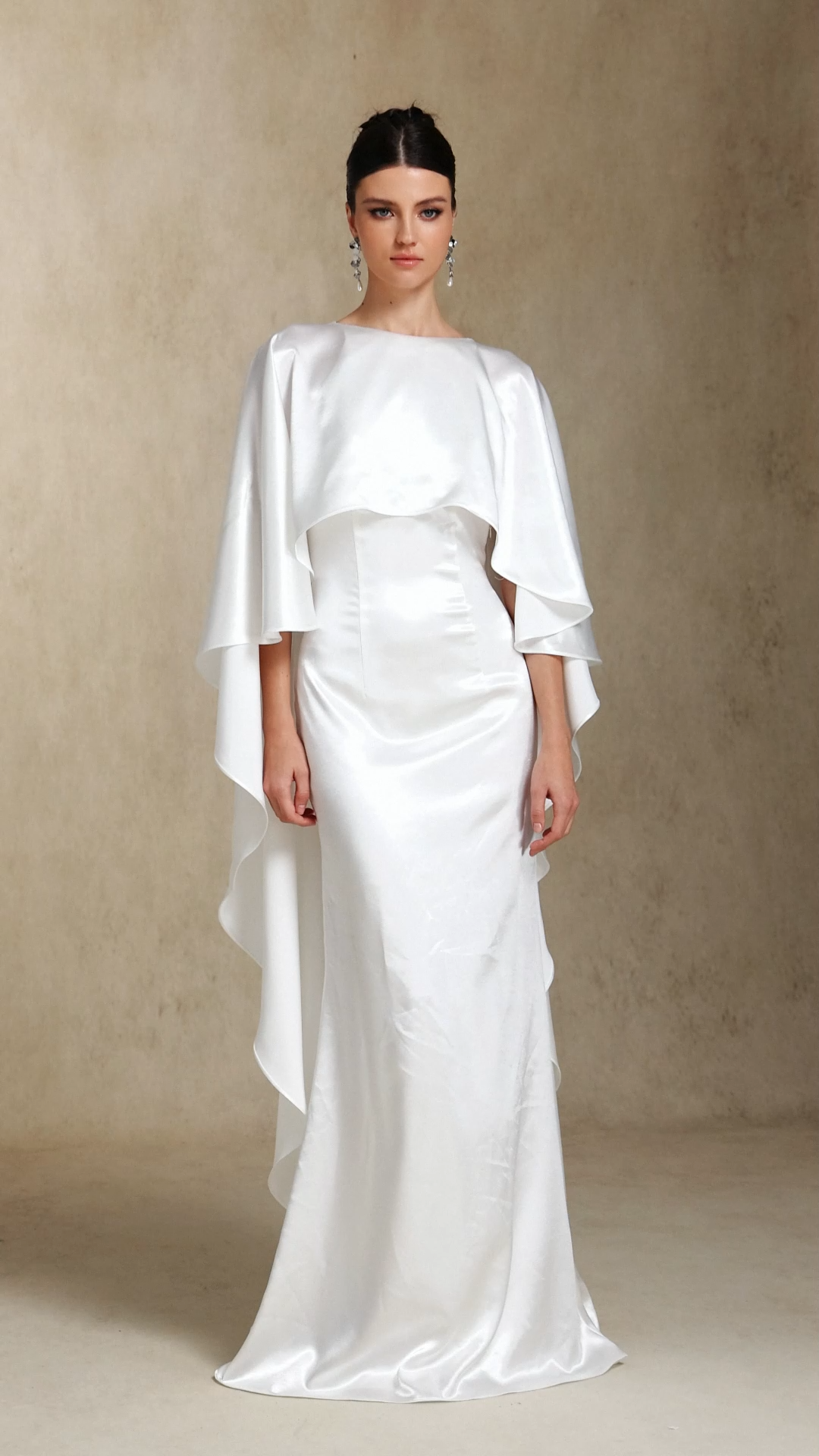 Winmy Shawl Backless Slimming fish tail maxi dress