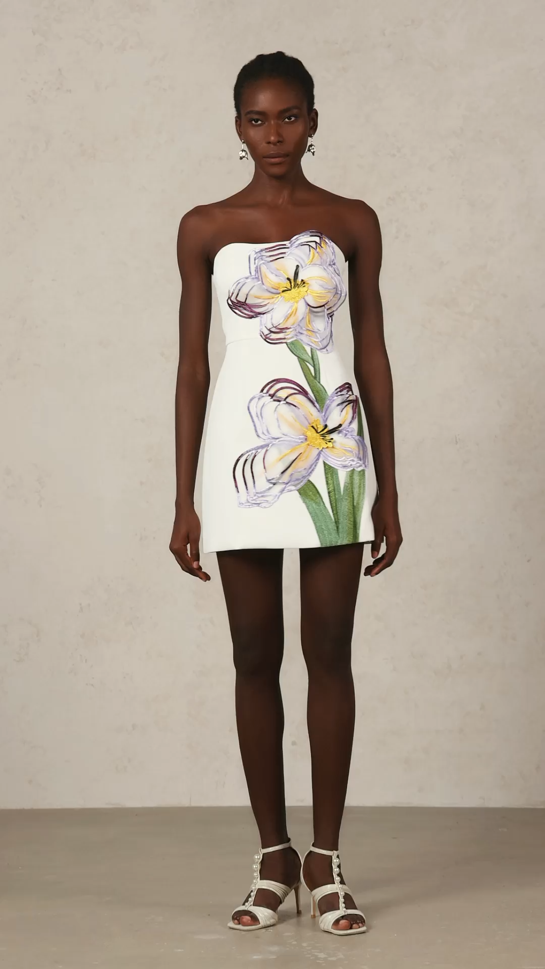 Ginny Sleeveless Embroidery Flowers Mini Dress