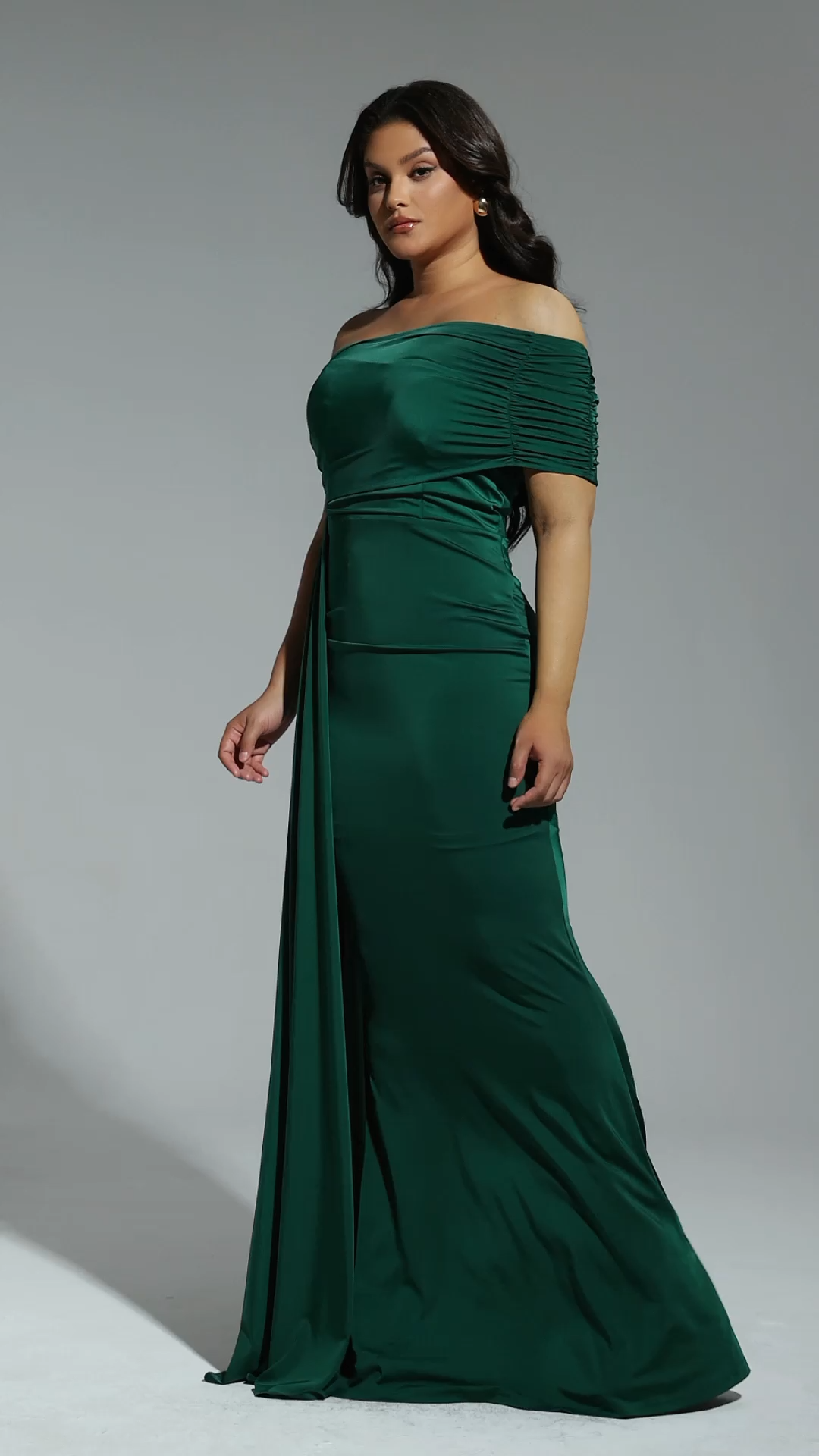 Ethel Sleeveless One Shoulder Fold Maxi Dress