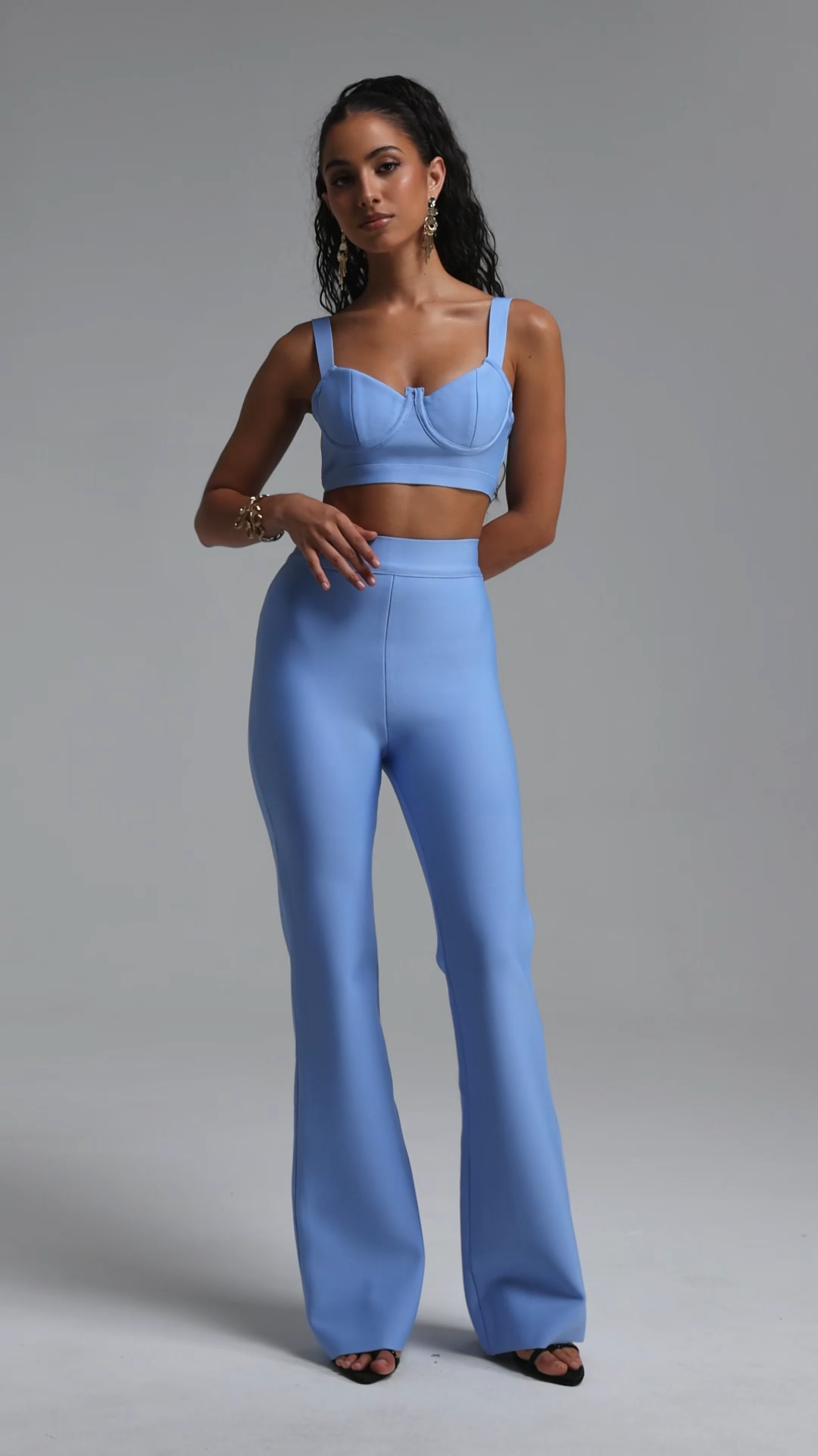 Breenda Bandage Two Pieces Set - Blue