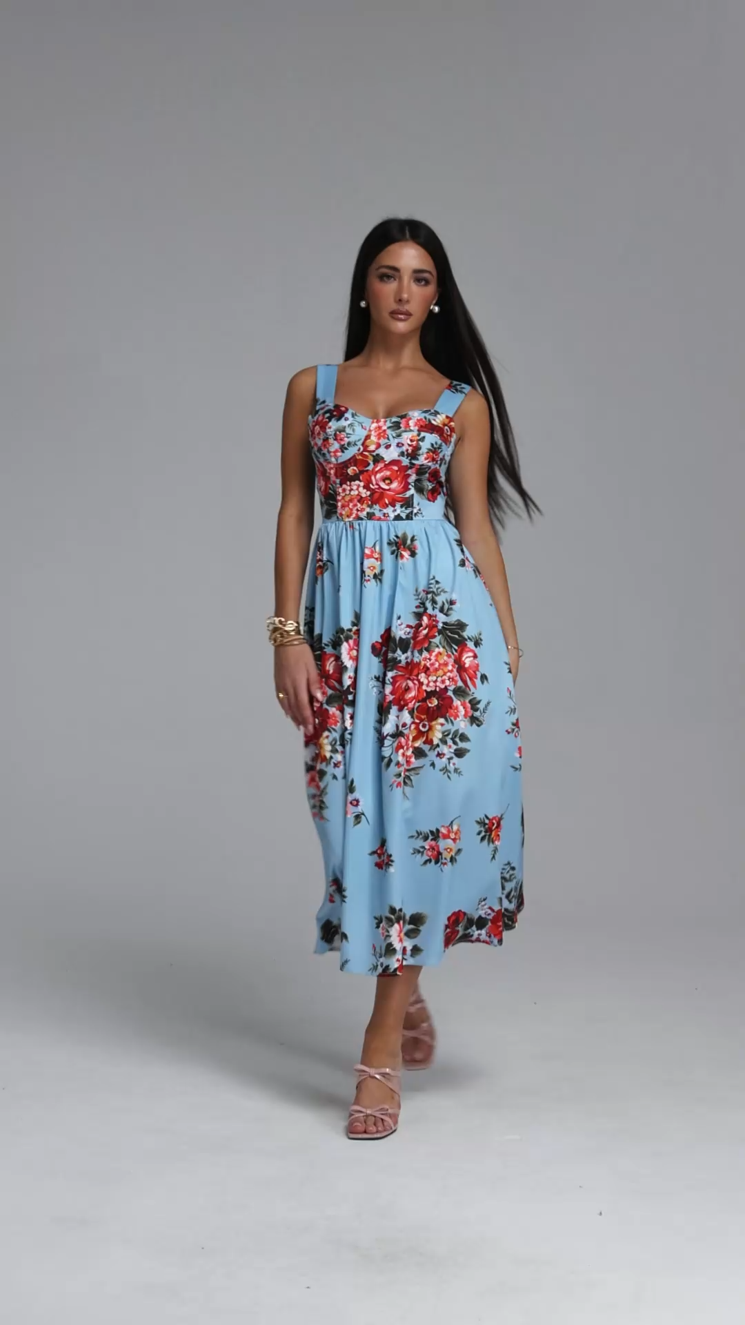 Mailik Resort Flowy Sleeveless Floral Print Woven Maxi Dress