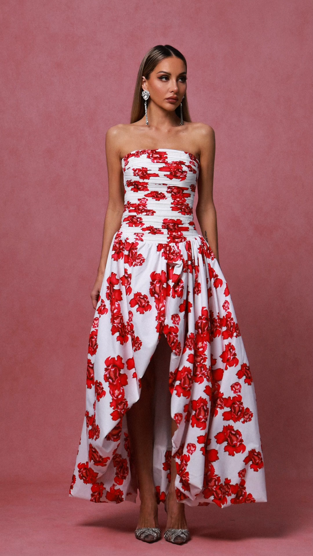 Tenley Sleeveless Printing Fold Maxi Dress