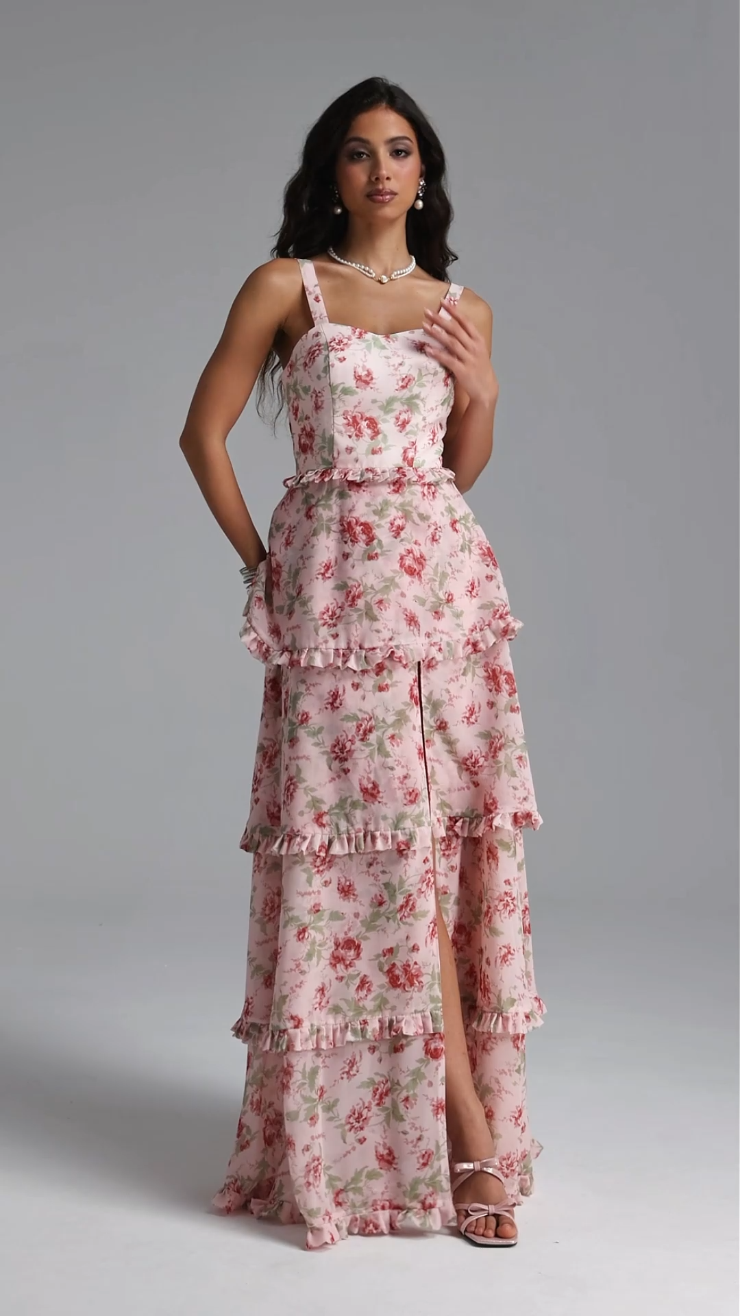 Elysande Resort Flowy Sleeveless Floral Print Woven Maxi Dress