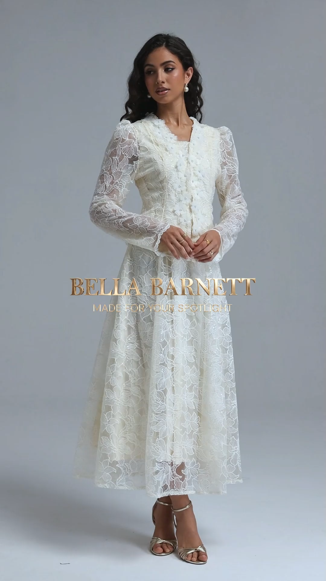 Makani Romantic Flowy Long Sleeve Floral Lace Blazer And Maxi Dress Skirt Two Piece Set