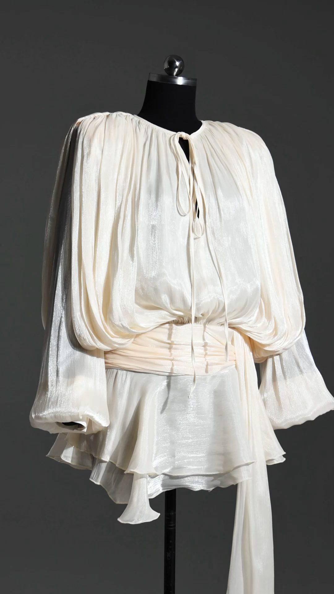 Dekia Long Sleeve Hollow Out Flounce Mini Dress