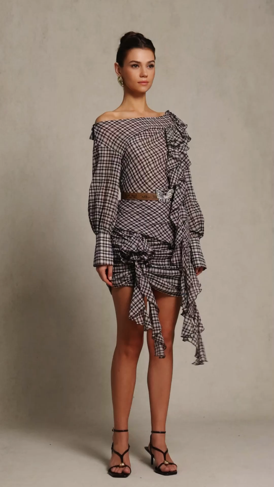 Sissel Long Sleeves Folds Top And Skirt Two-Piece Set