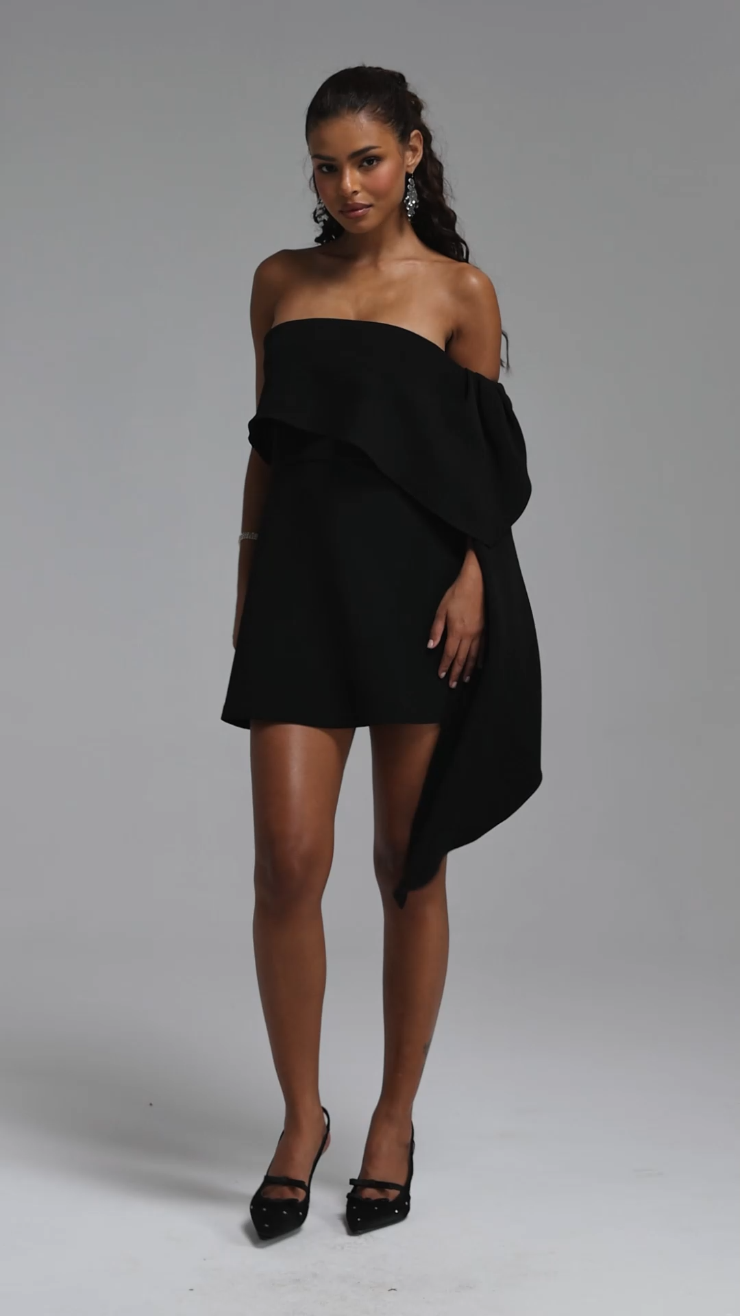 Elay Chic Tailored One Shoulder Woven Mini Dress