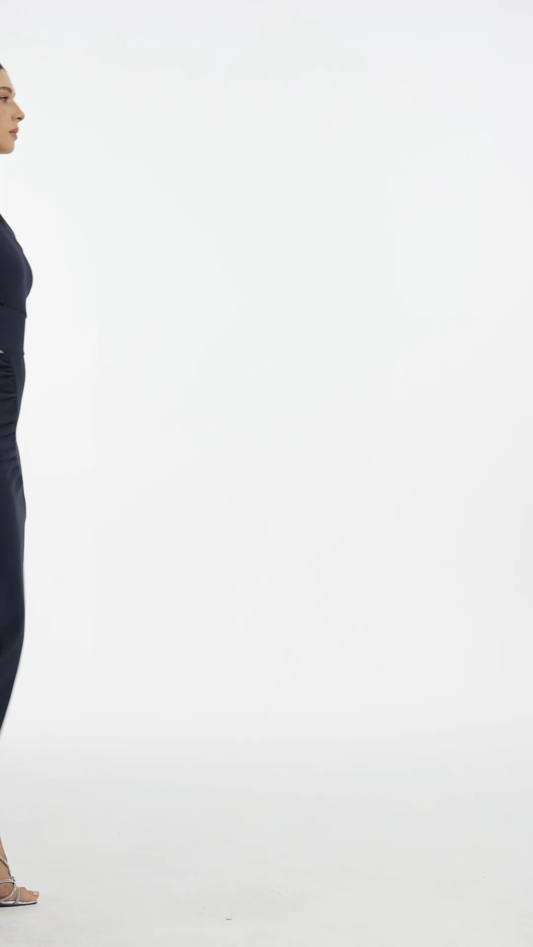 Mitra Chic Contour Long Sleeve Chain Cut Out Bandage Maxi Dress