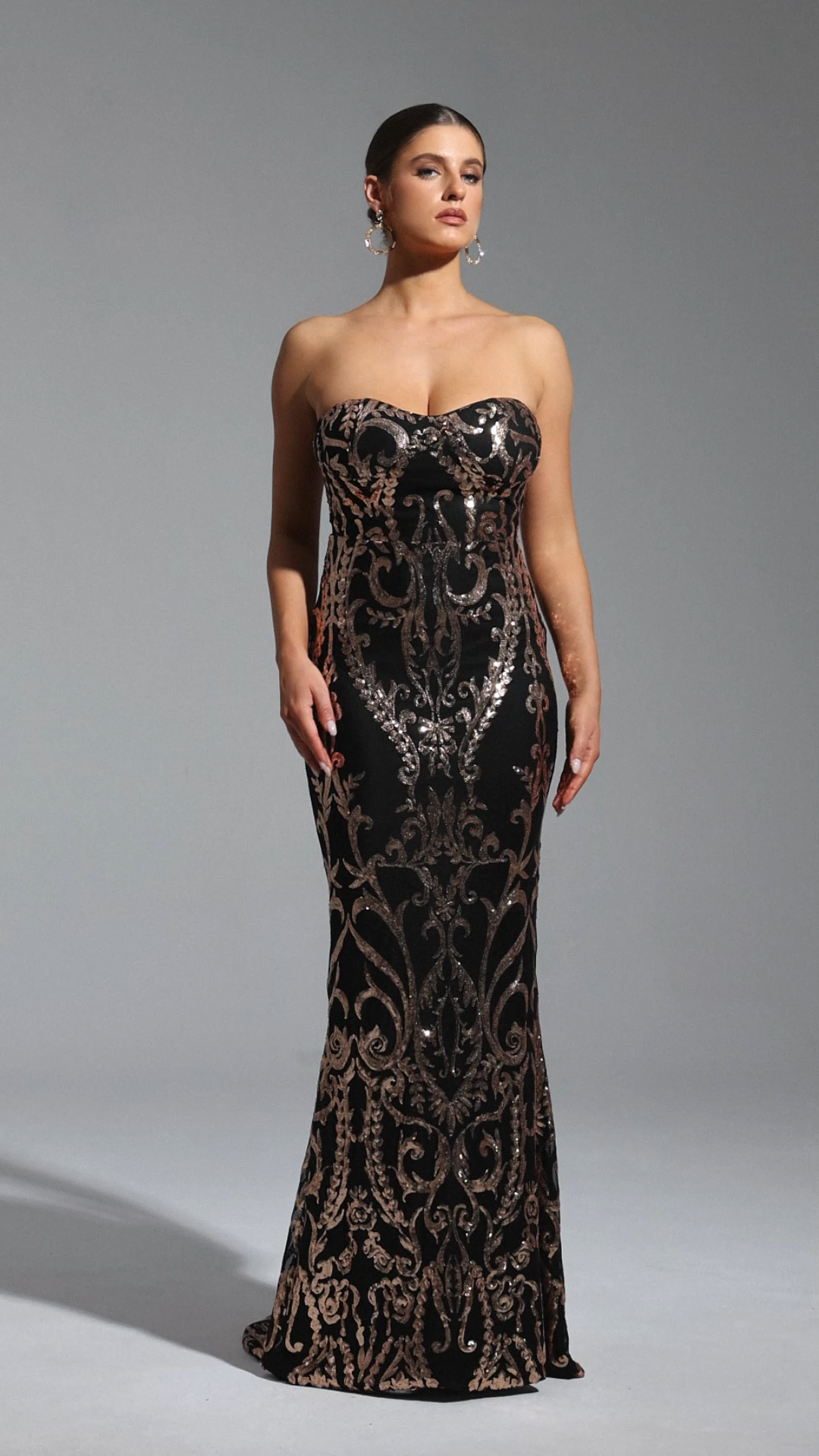 Katya Sleeveless Sequin Maxi Dress