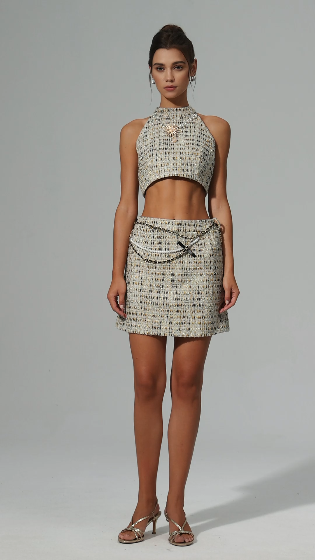 Heisel Round Neck Sleeveless Top And Skirt Two-Piece Set