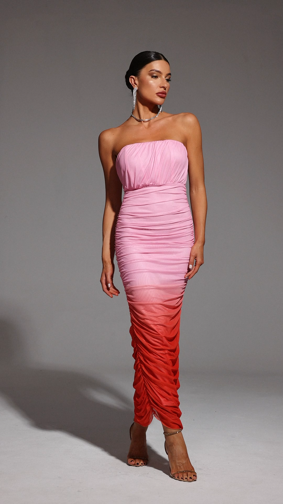 Tutti Sleeveless Gradient Fold Maxi Dress