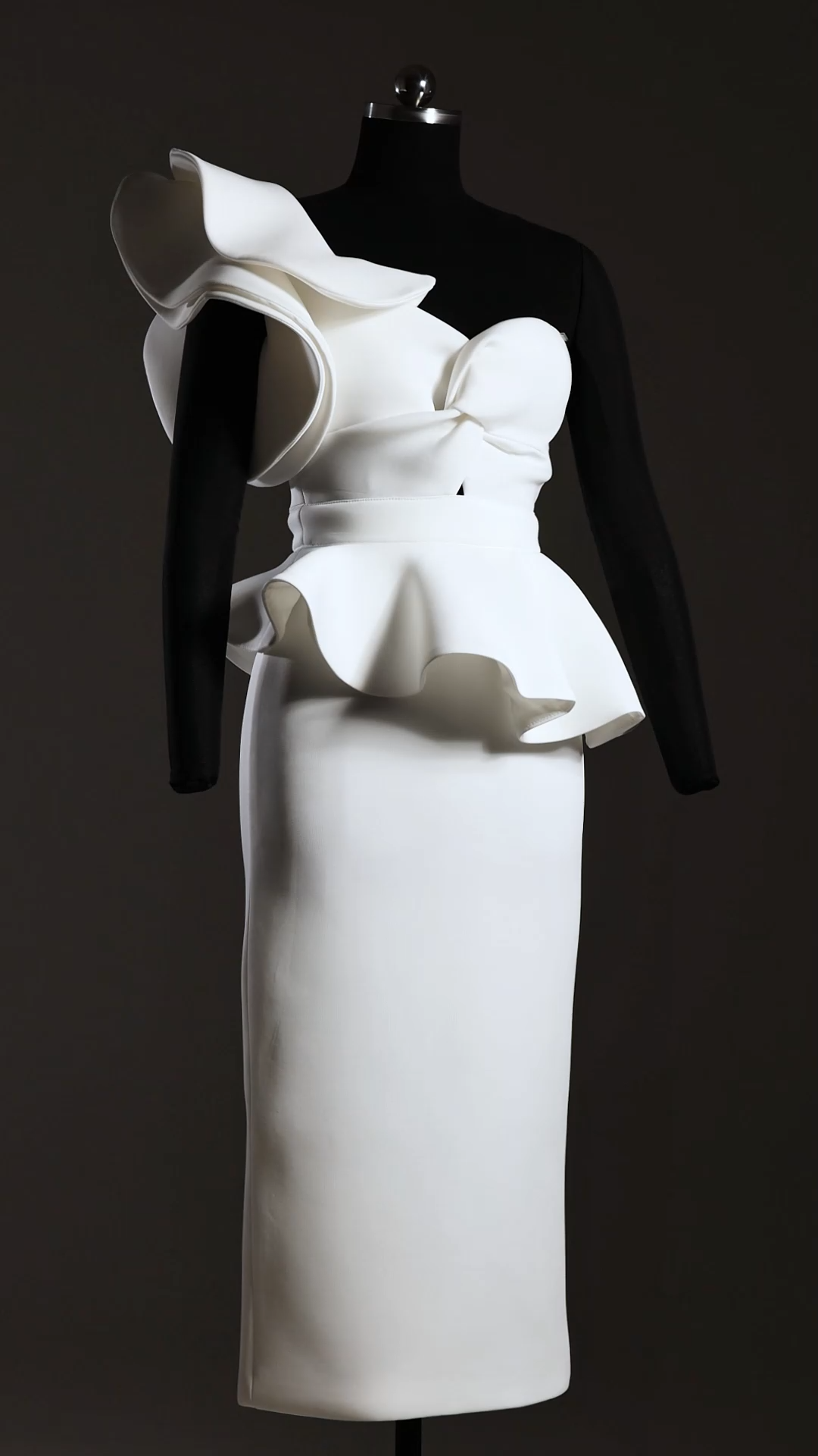 Luysa One Shoulder Asymmetry Midi Set