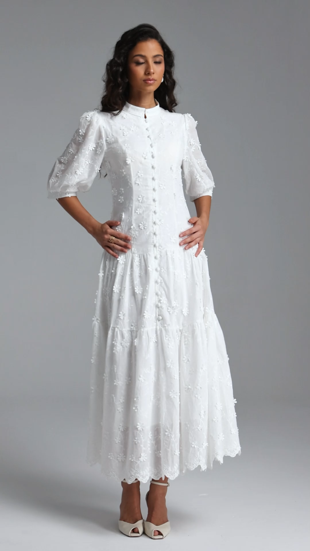 Plume Resort Flowy Short Sleeve Floral Woven Maxi Dress