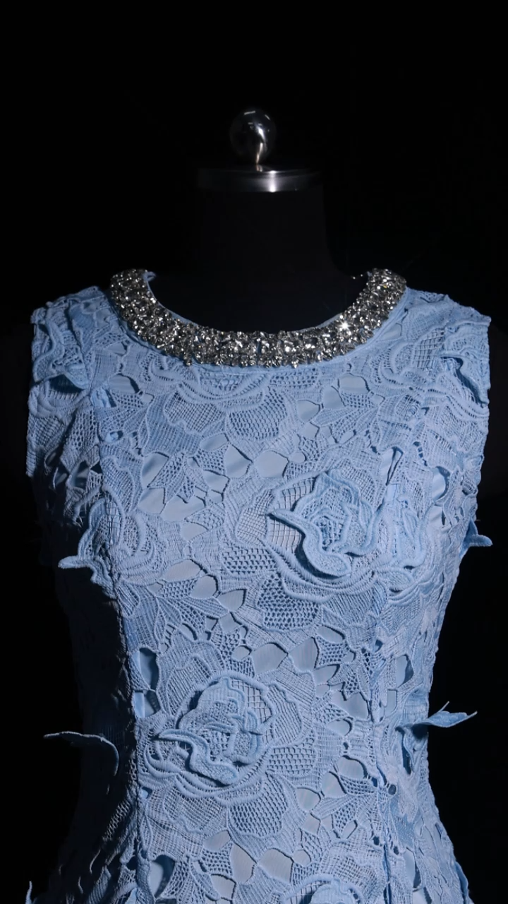 Jellay Diamond Hollow Out Lace Mini Dress