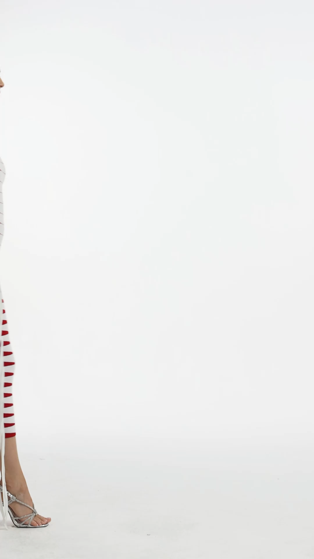 Esther Glamorous Contour Fringe Knit Maxi Dress