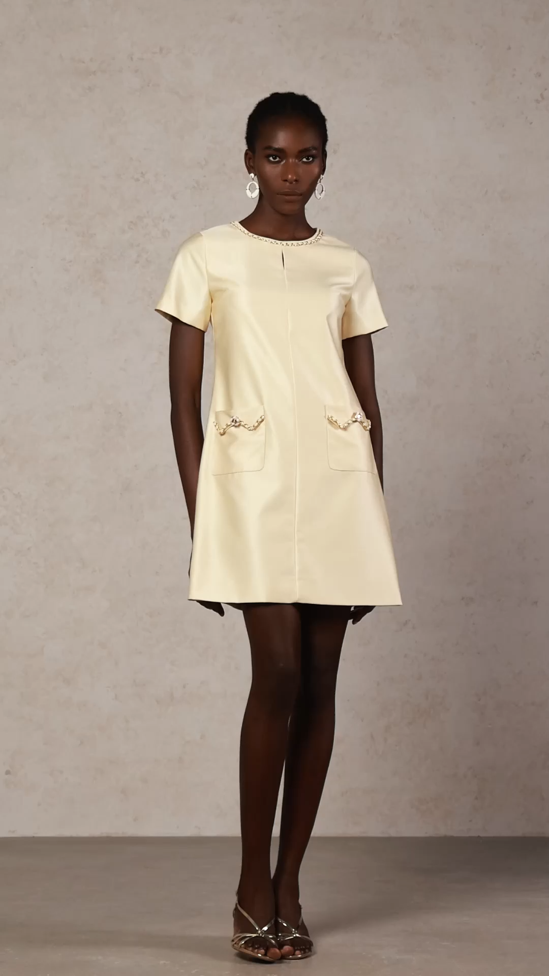 Tancy Short Sleeves Round Neck Mini Dress