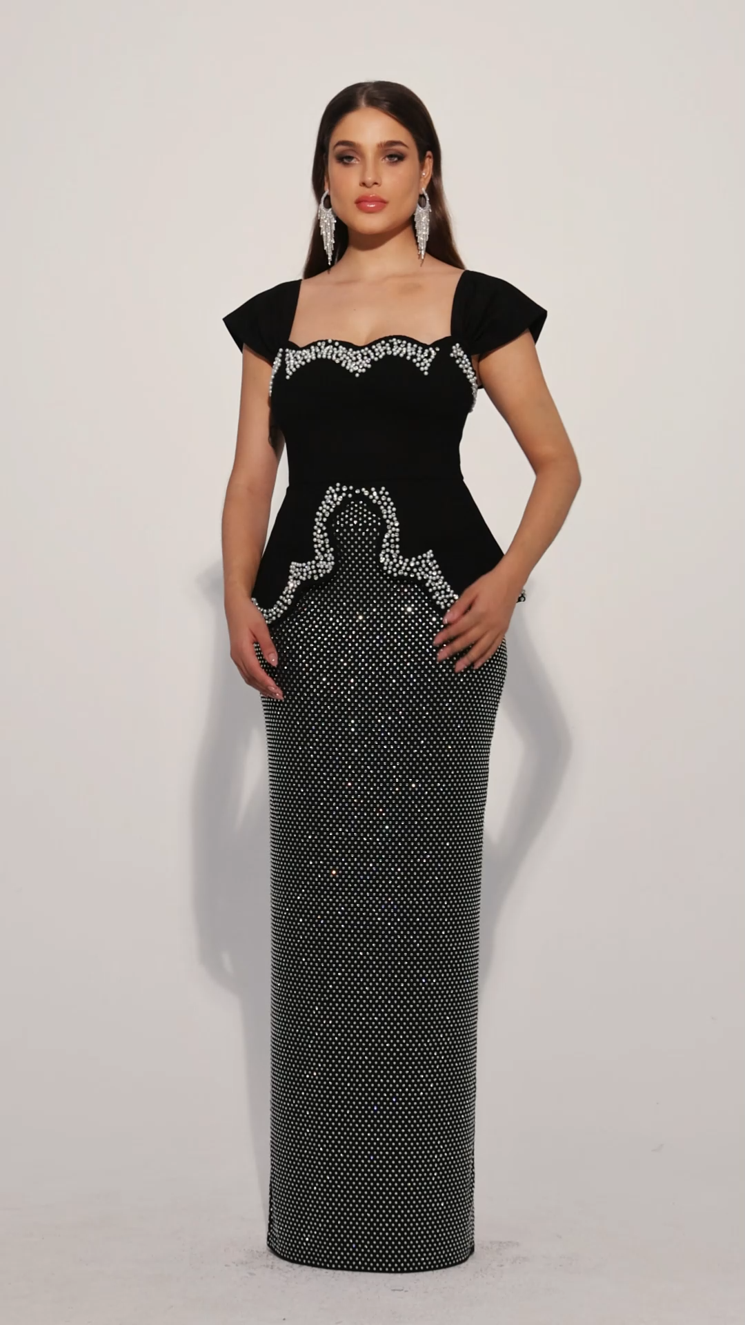 Vercia Off-The-Shoulder Diamond Bandage Maxi Dress