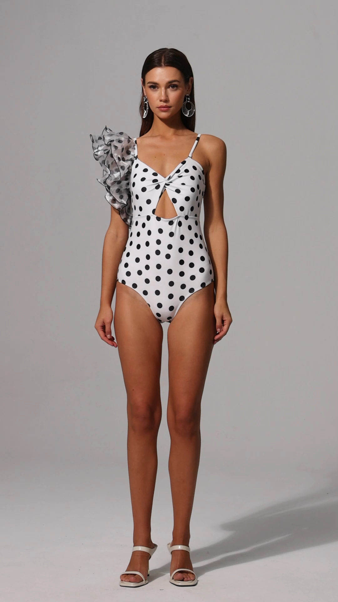 Rania Dot Printed Hollow Out Mini Swimwear