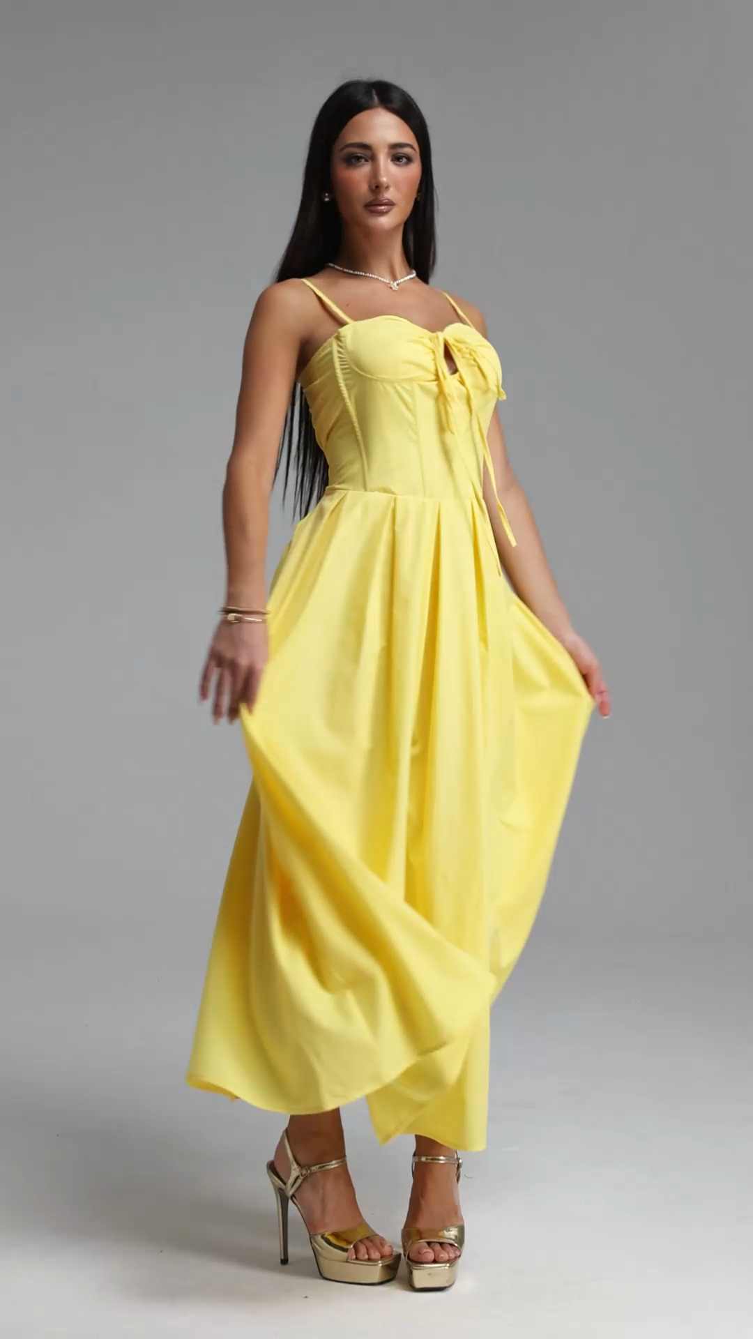 Demily Resort Flowy Cut Out Sleeveless Woven Maxi Dress