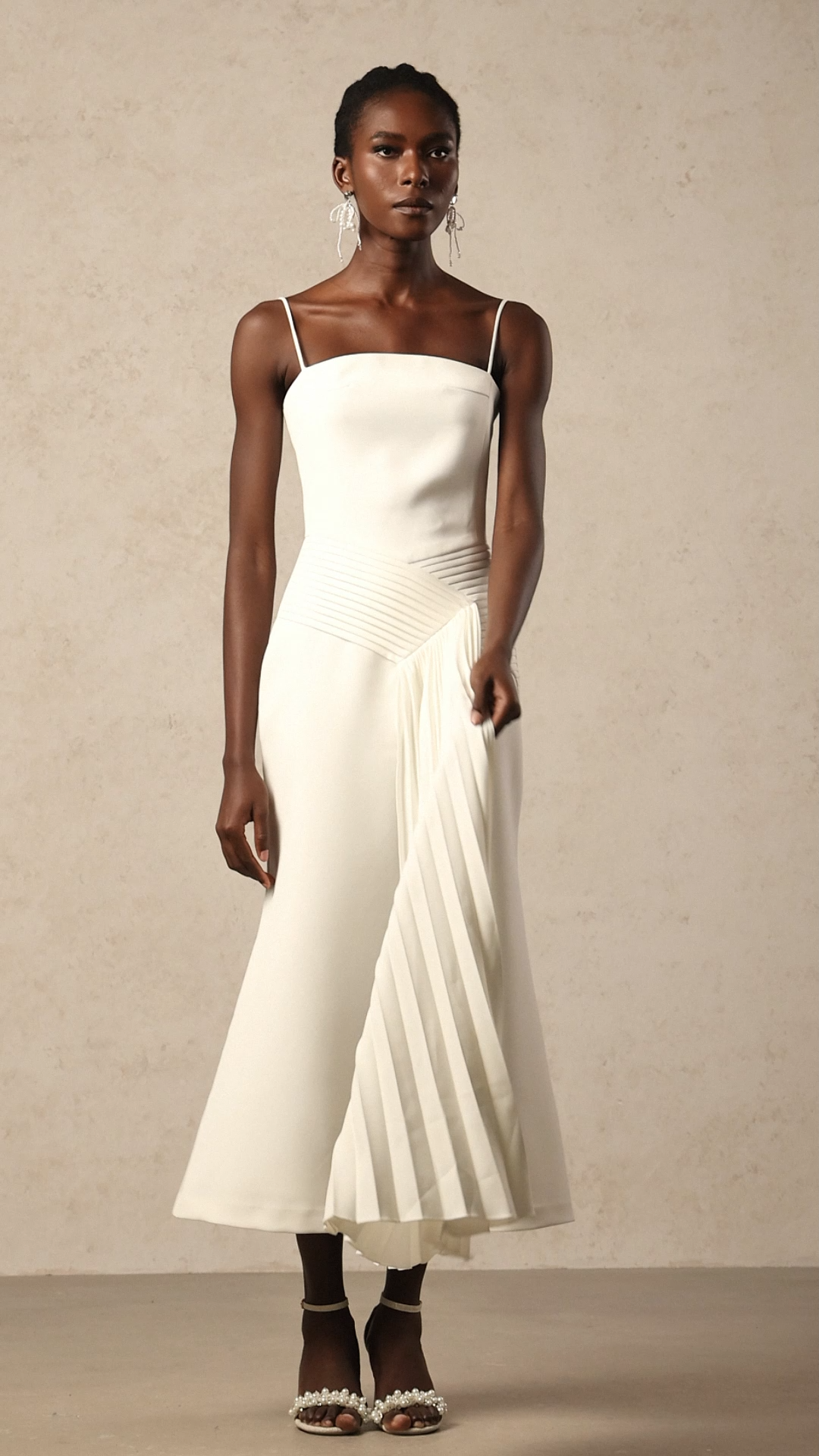 Querida Halter Folds Maxi Dress