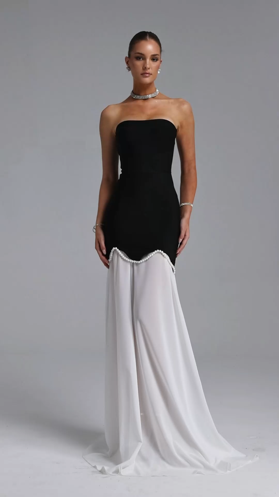 Jane Classic Contour Strapless Contour Bandage Top and Skirt Set