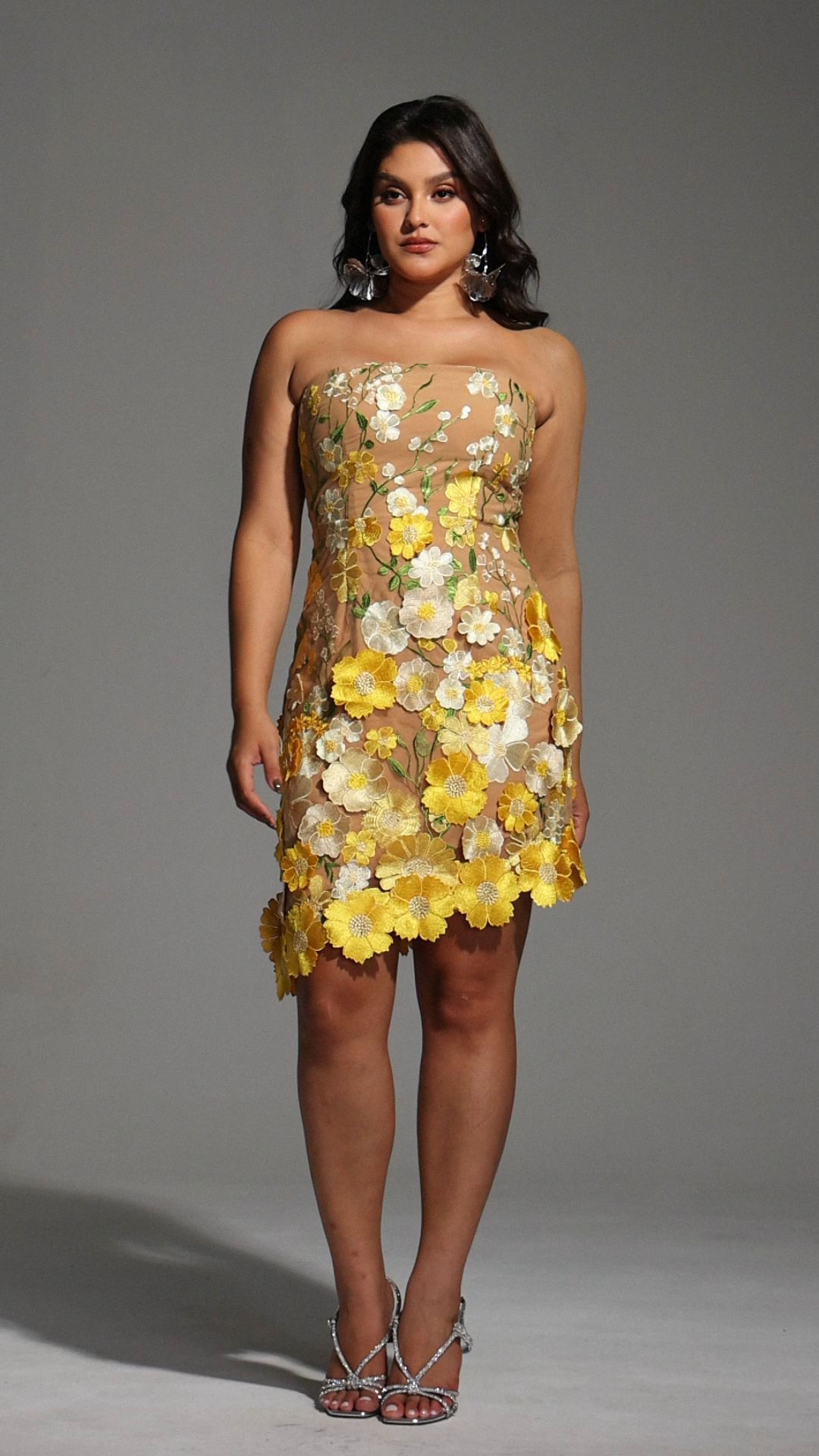 Kimmi Sleeveless Flowers Mini Dress
