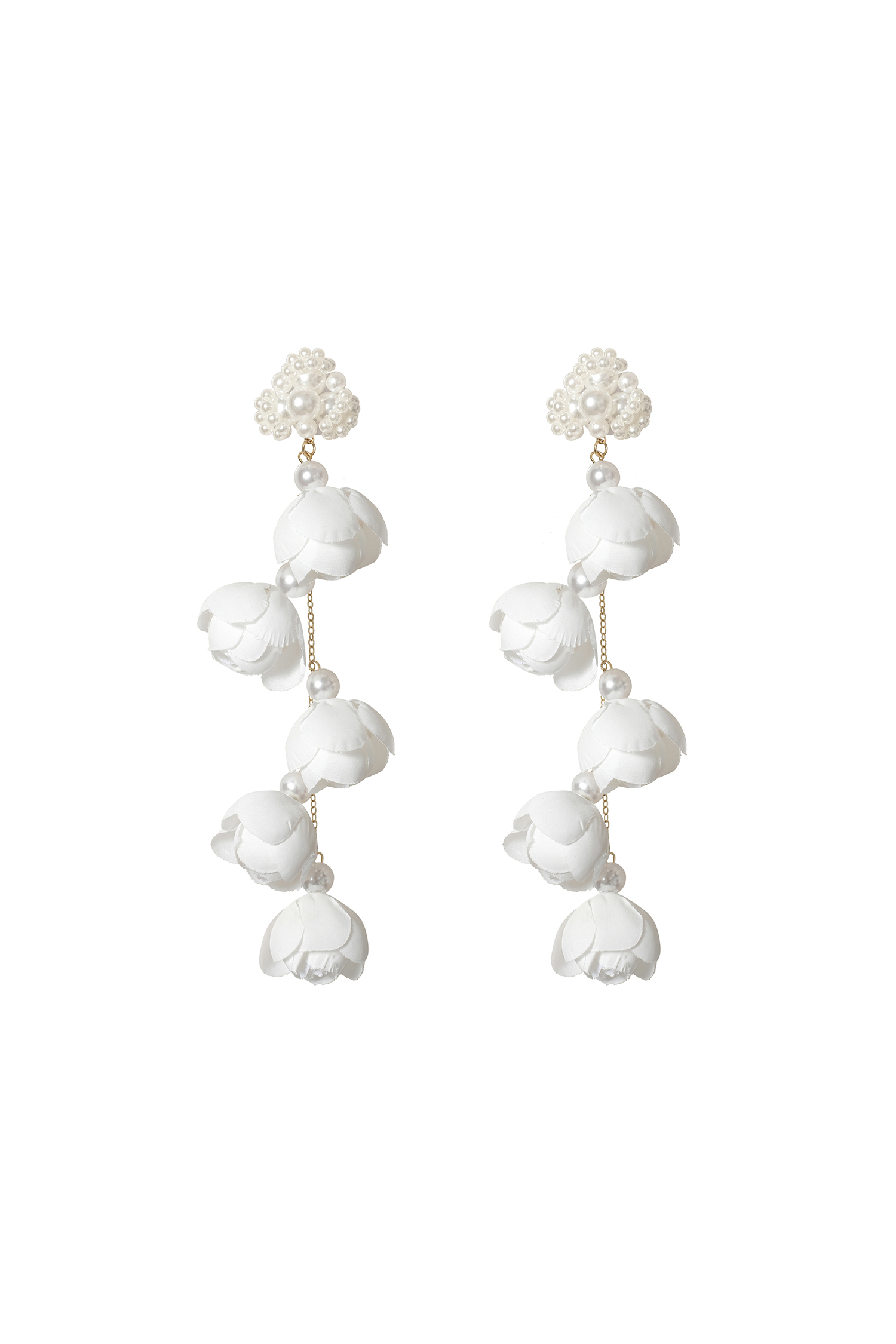 Lita Flowers Pearl Tassel Maxi Earrings