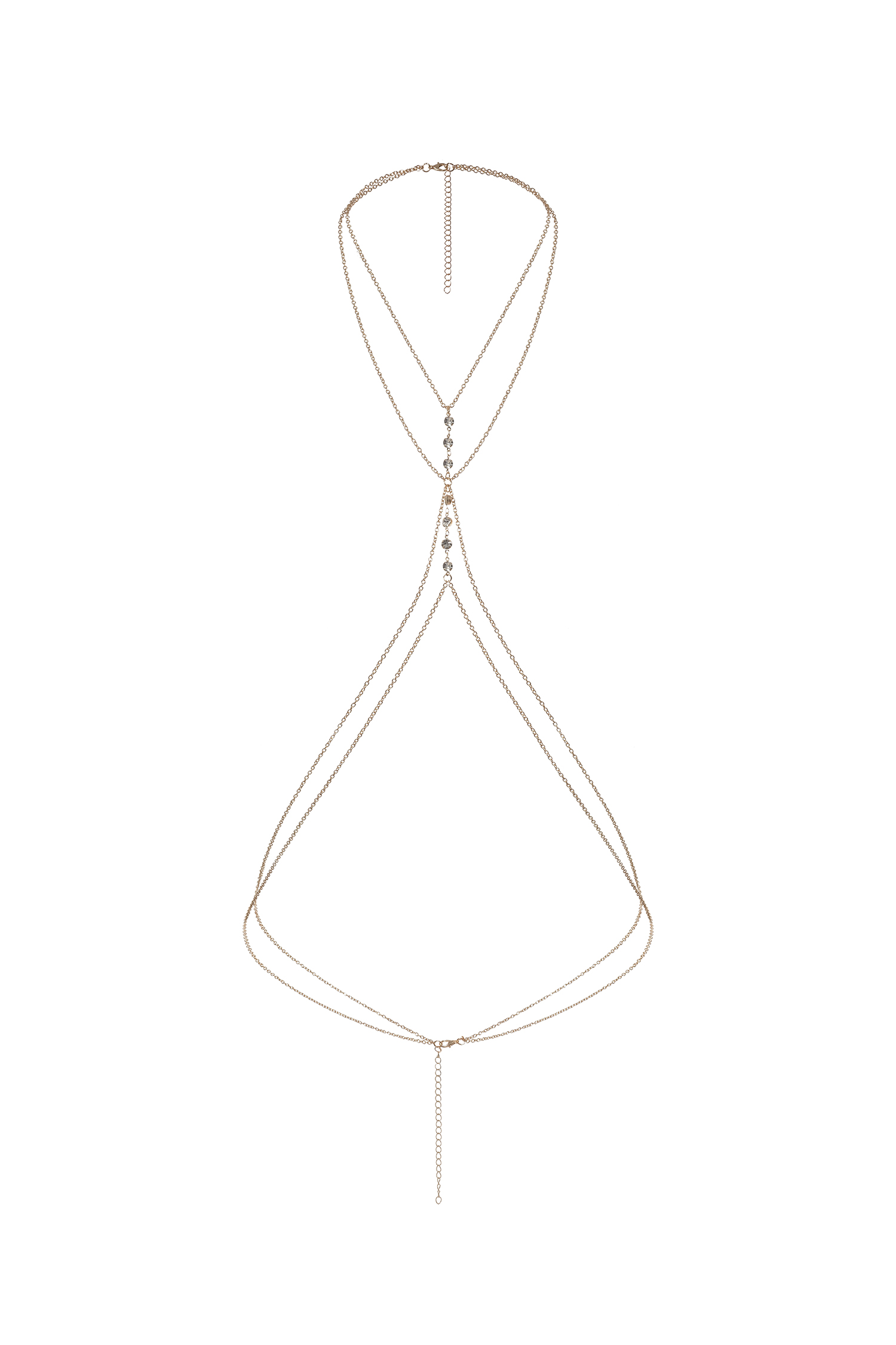 Print Double Decker Diamond Body Chain