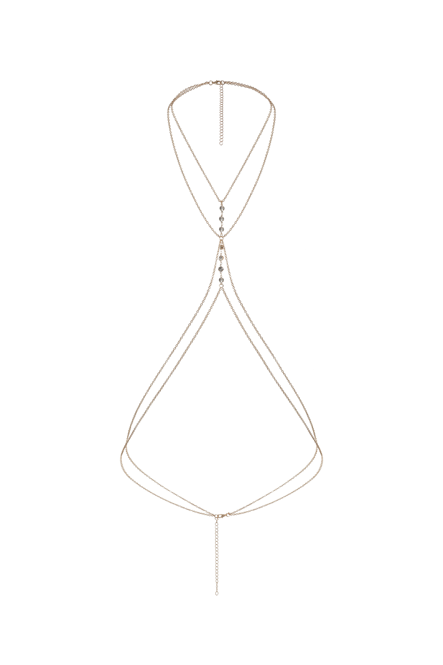 Print Double Decker Diamond Body Chain