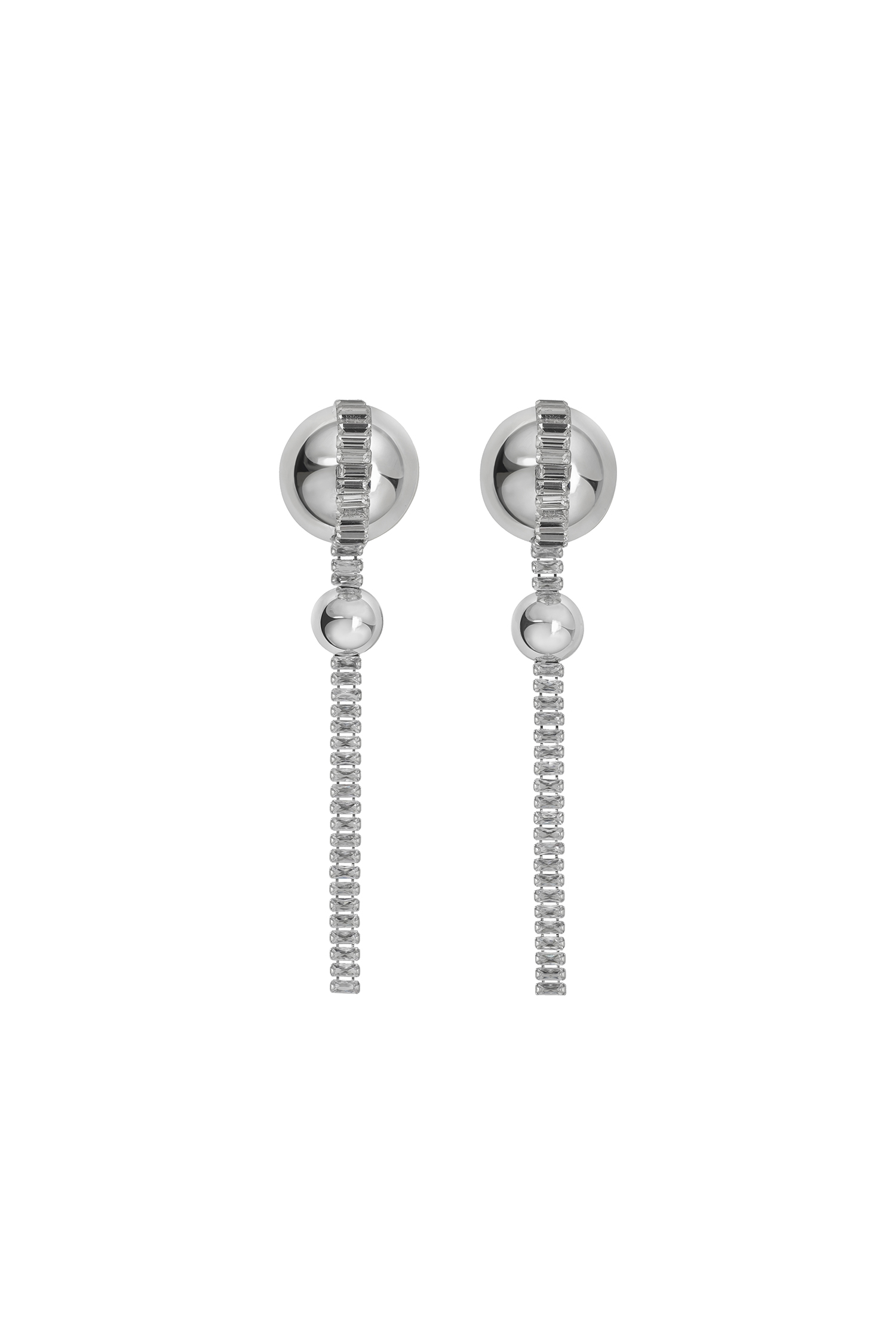 Pull Double Ball Tassels Earrings