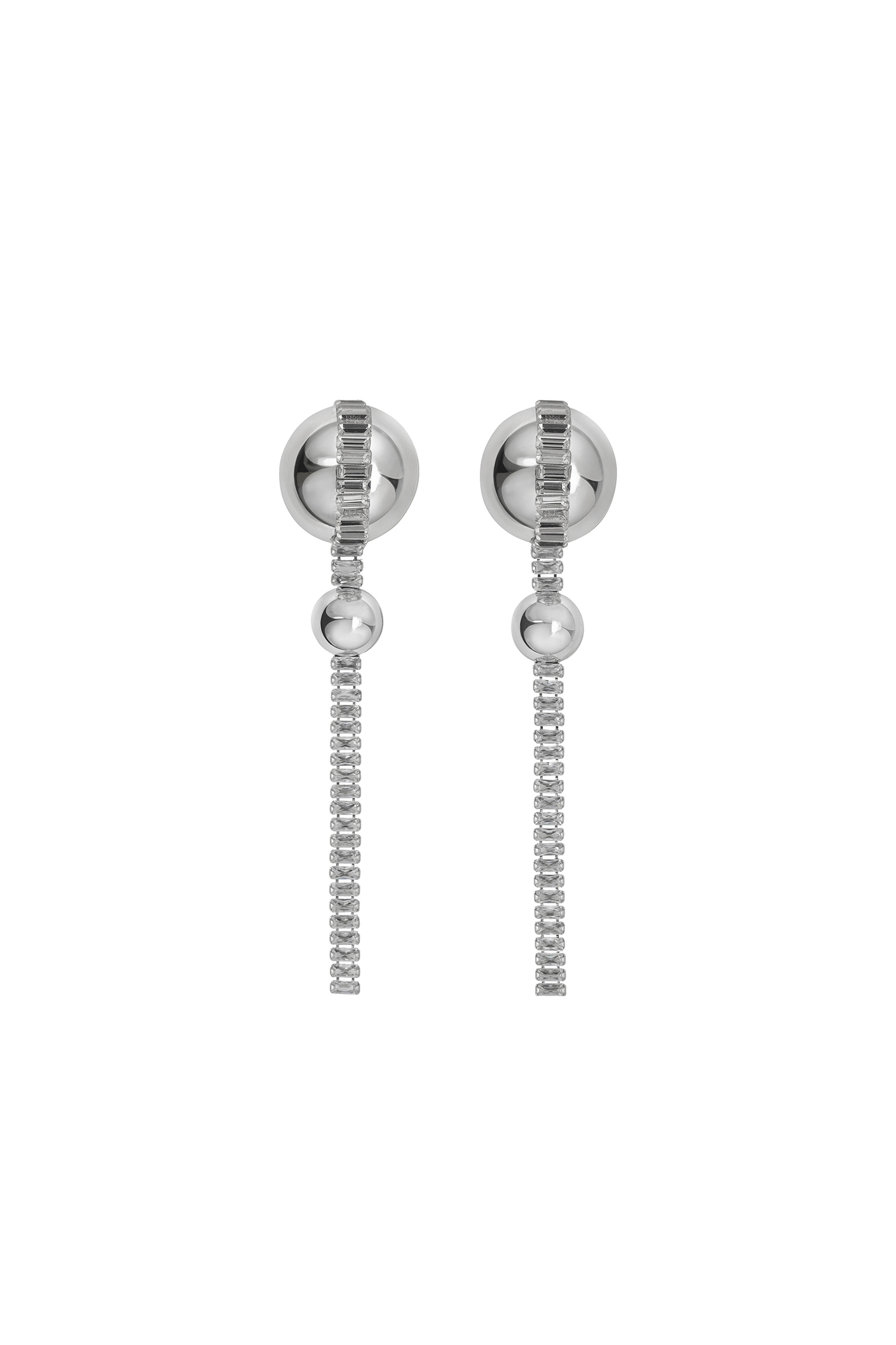 Pull Double Ball Tassels Earrings