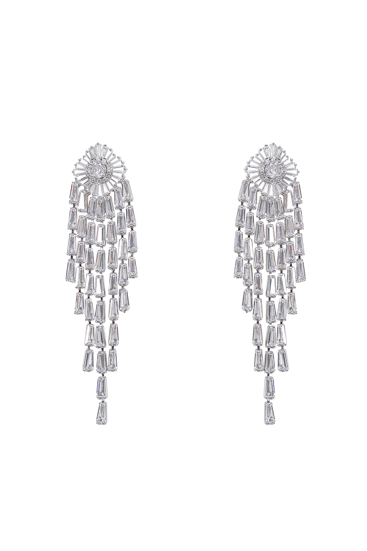 Dora circle Diamond Tassel  Earrings