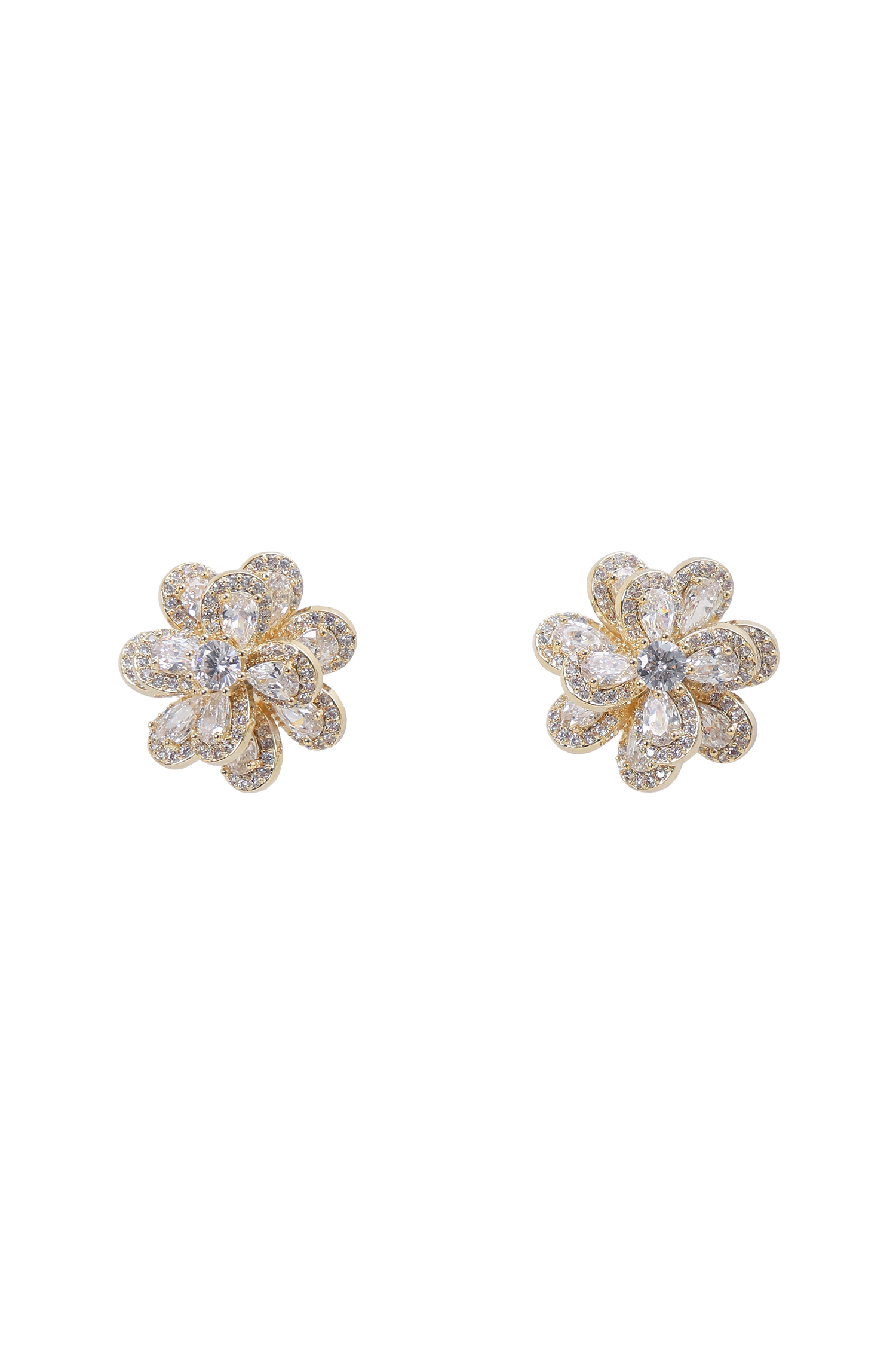 Hayli Flower Diamond  Earrings