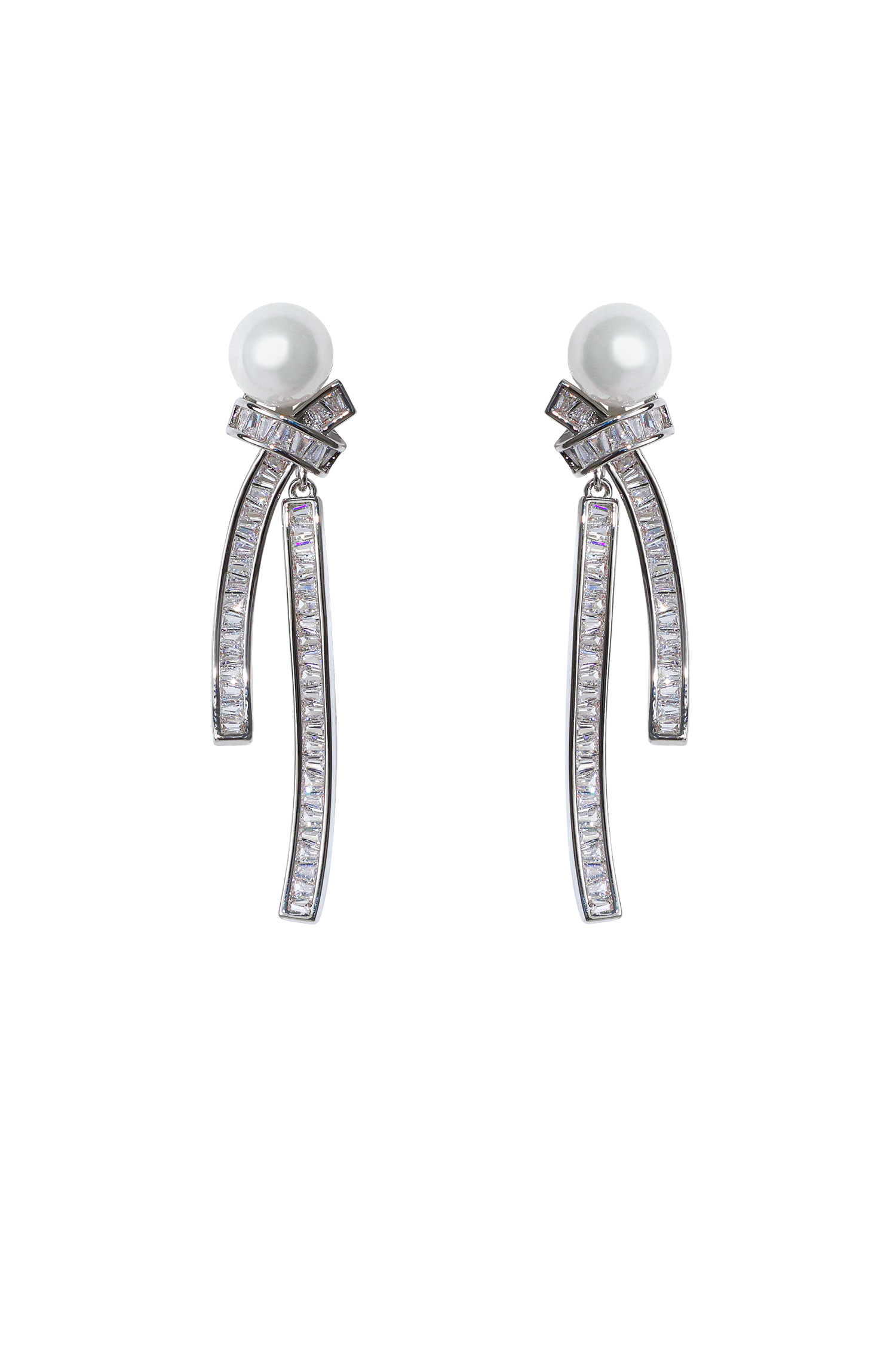 Sydney Bow Pearl Diamond Earrings