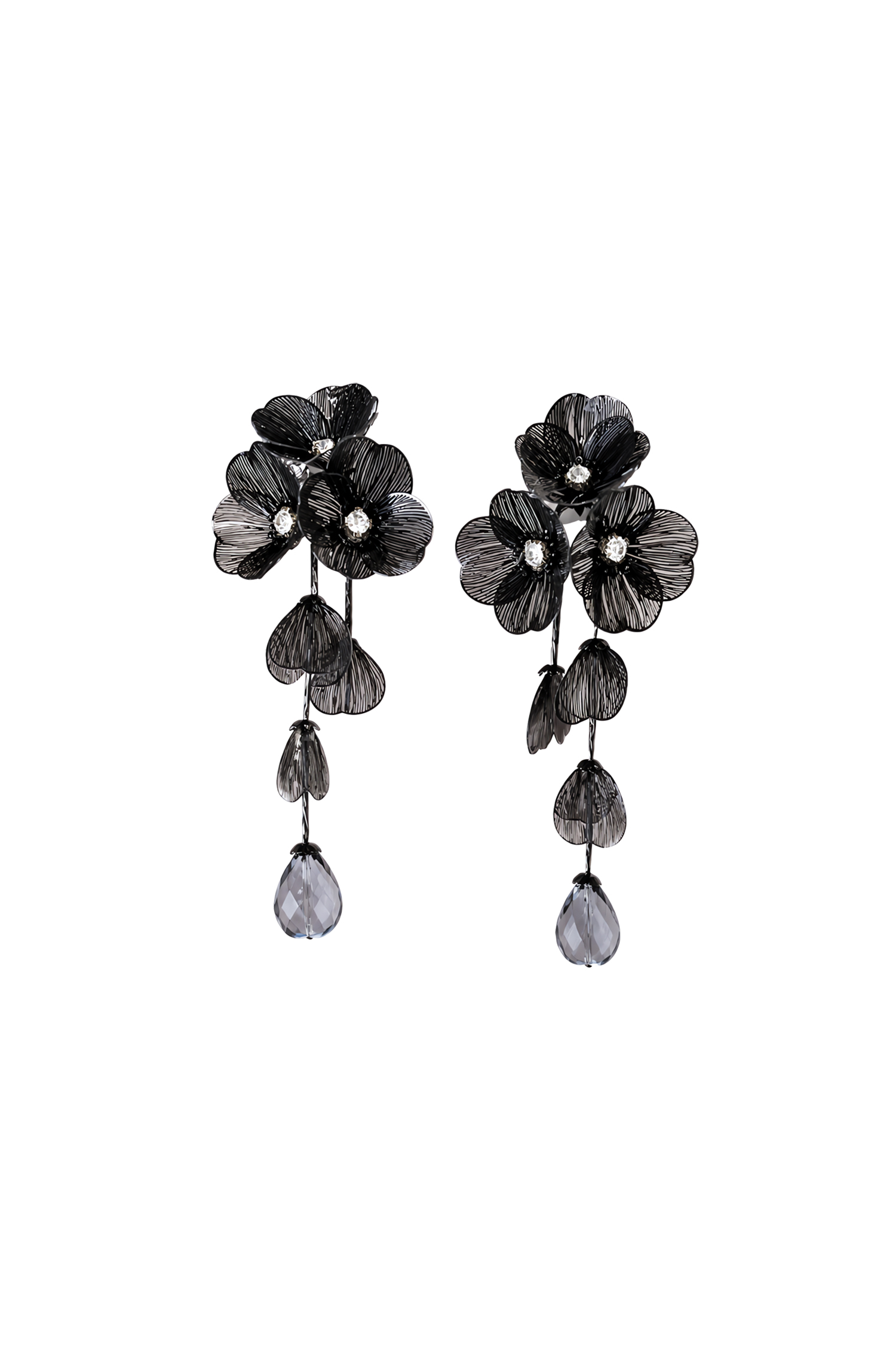 Euran Romantic Wire Floral Dangle Petal Earrings