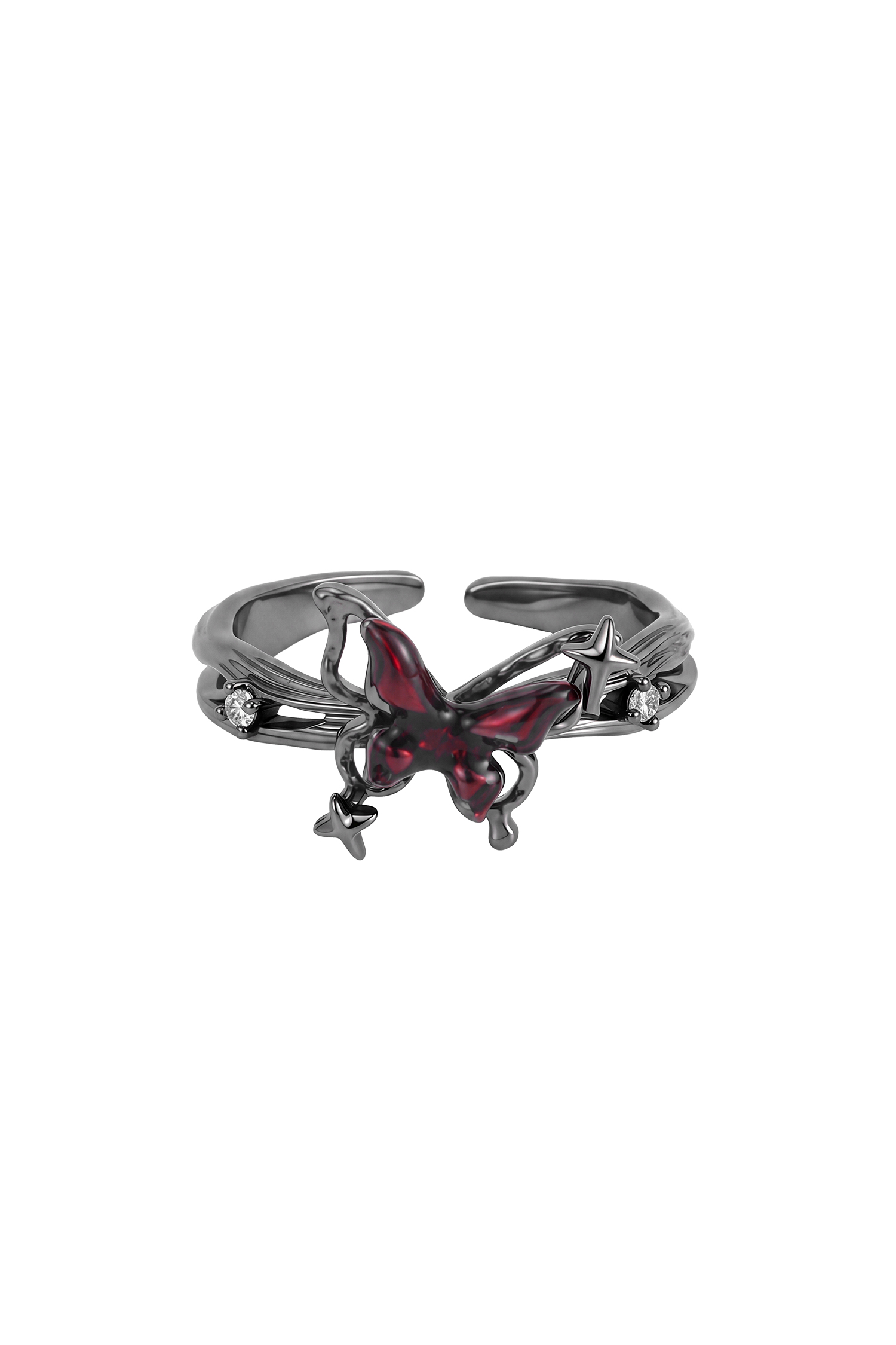Pana Gothic Butterfly Gemstone Ring