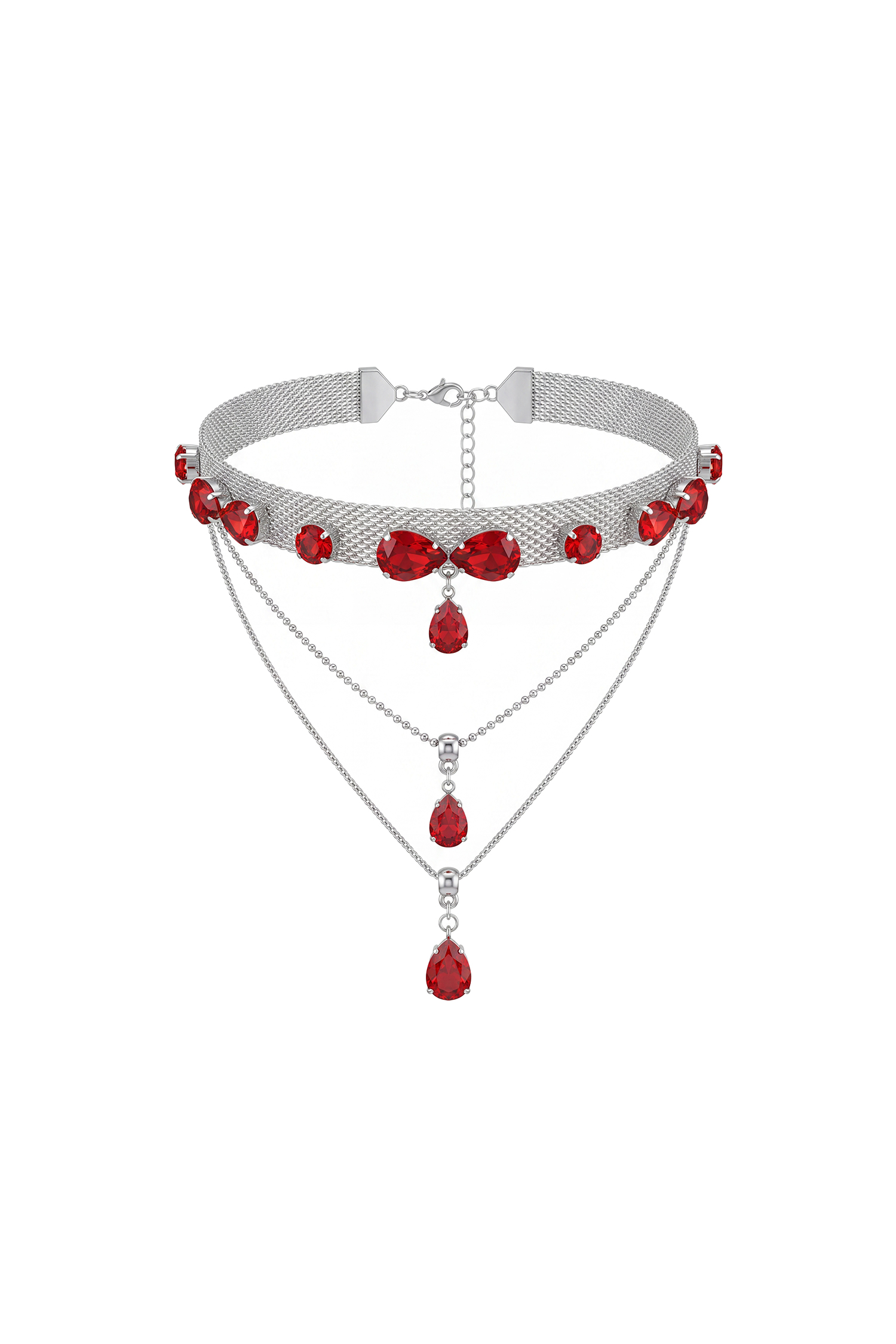 Lakira Romantic Crystal Drop Rhinestone Necklace