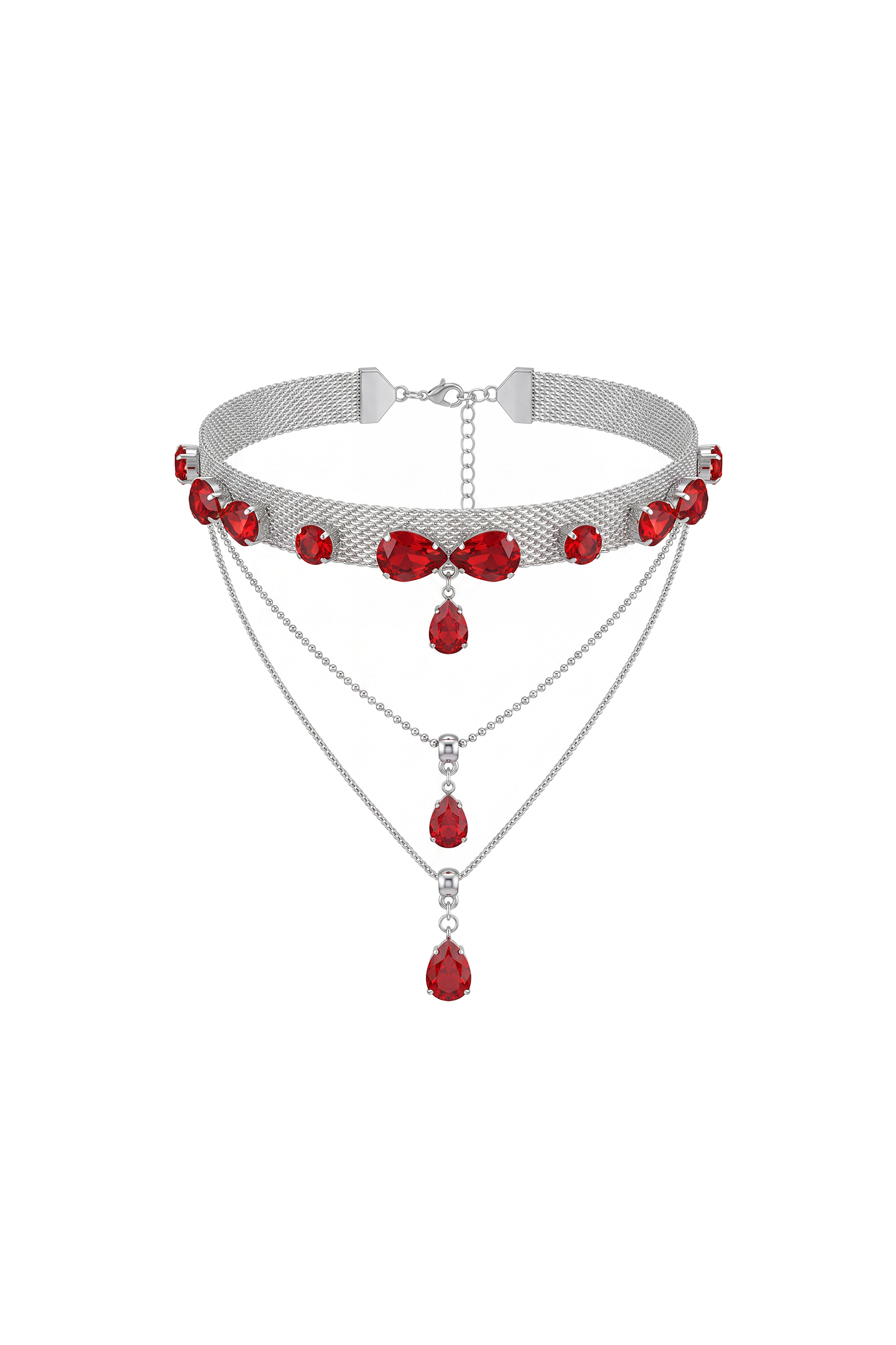 Lakira Romantic Crystal Drop Rhinestone Necklace