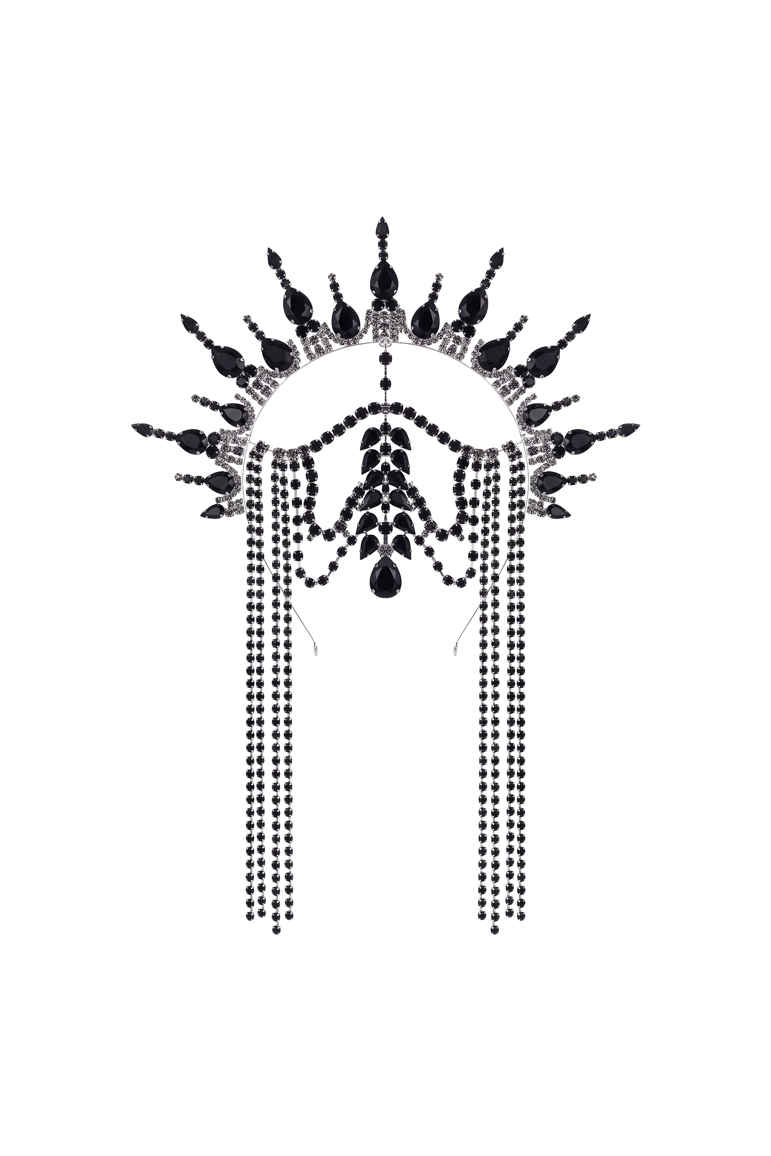 Peggie Gothic Spiked Halo Crown Tassel Headpiece