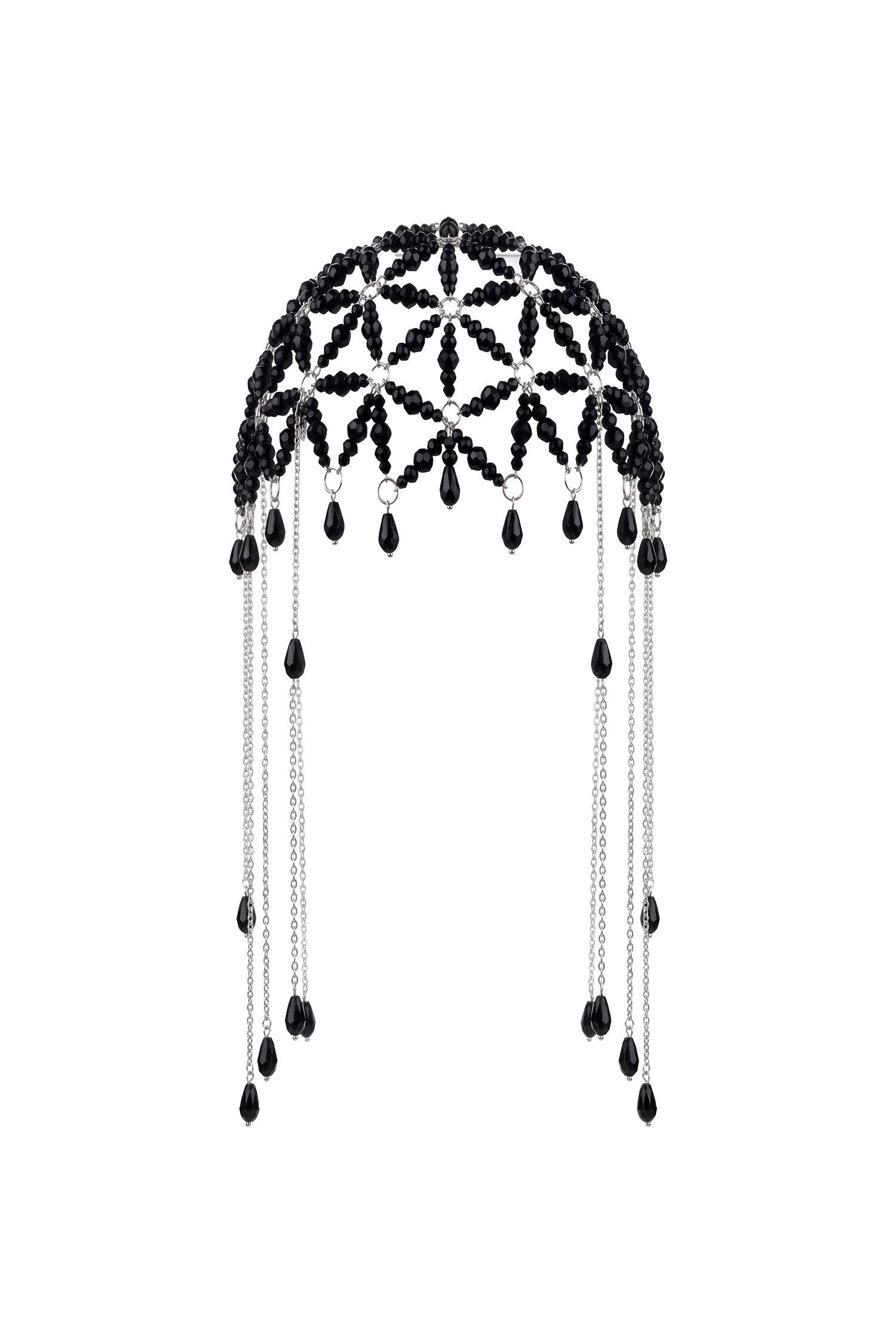 Sheath Gothic Full Cover Mesh Weave Vintage Tassel Headpiece