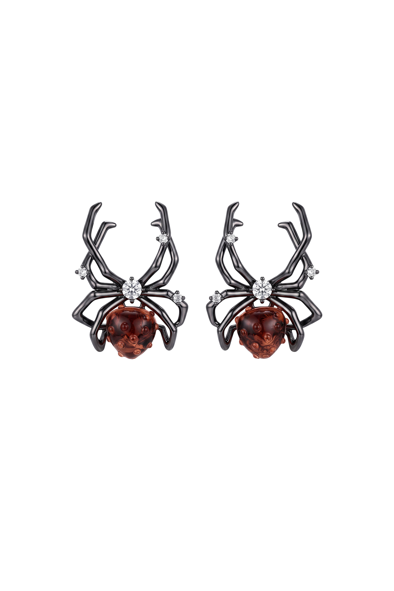 Oiala Gothic Crystal Spider Stud Earrings